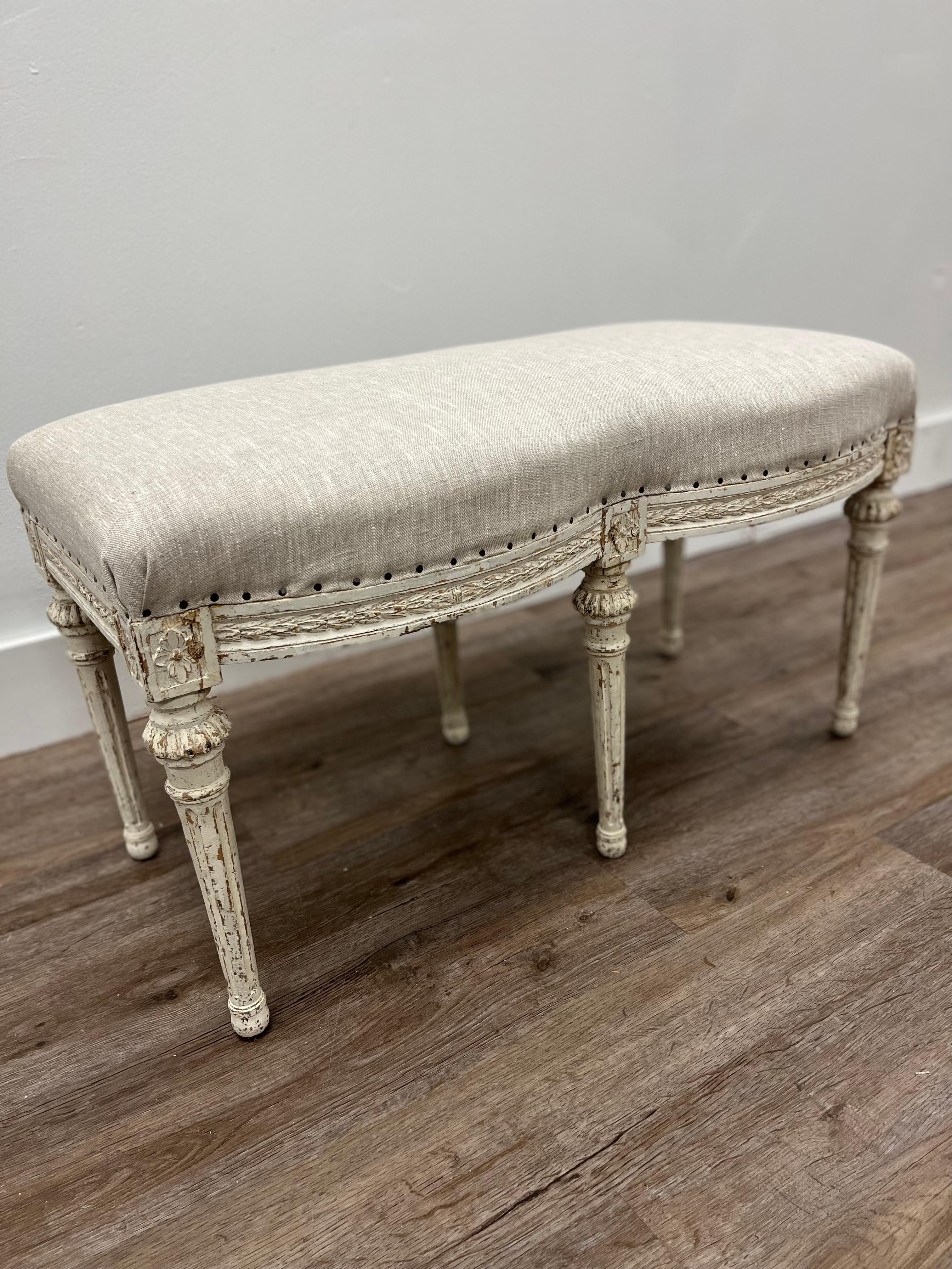 18th Century Swedish Gustavian Bench In Good Condition For Sale In Huntington, NY