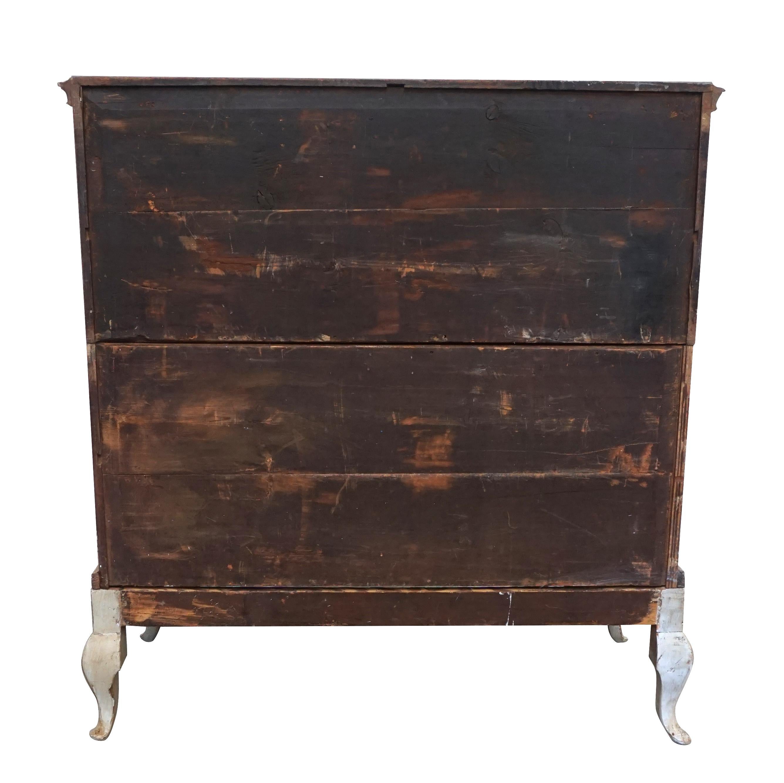 Metal 18th Century Swedish Gustavian Chest of Drawers, Antique Oakwood Commode