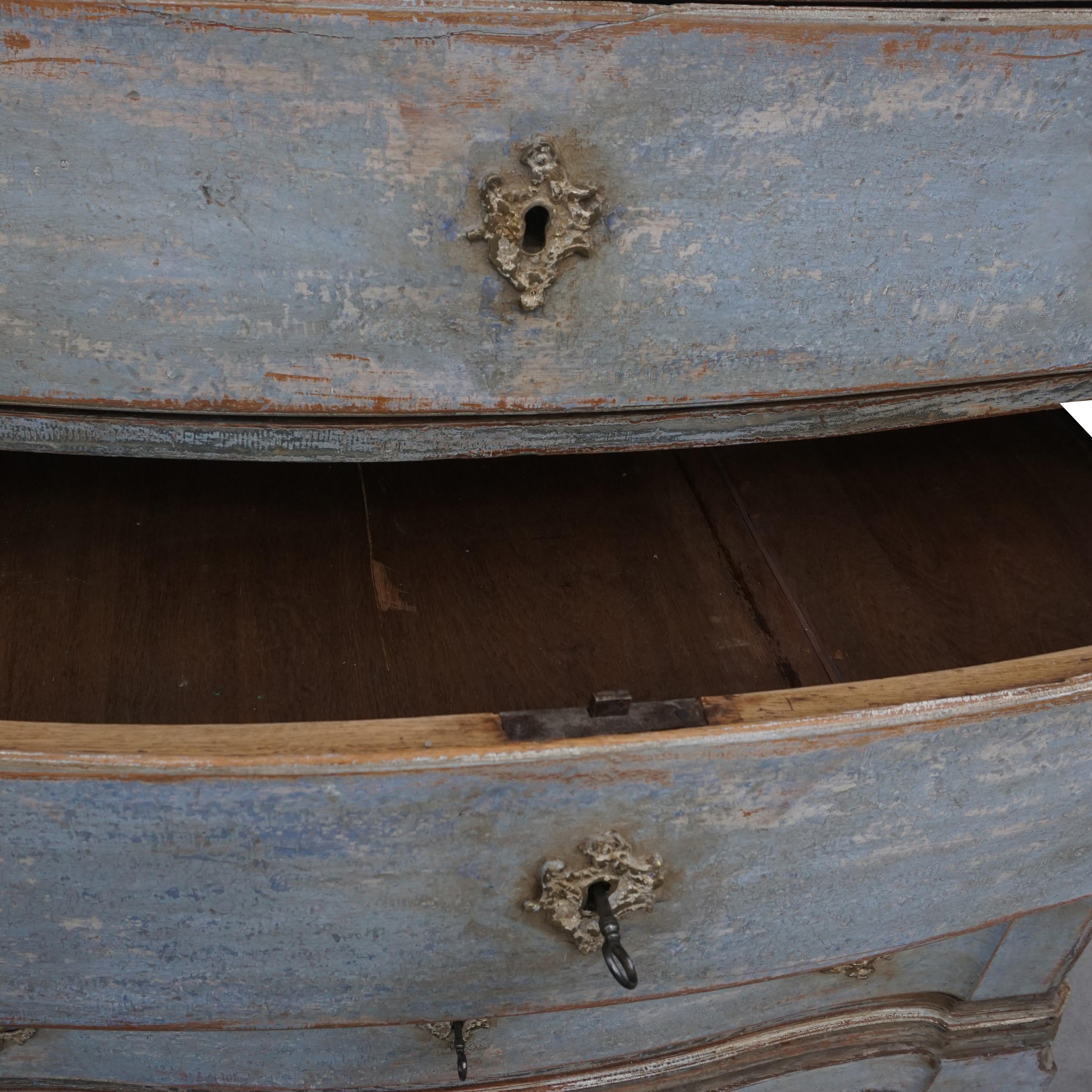 18th Century Swedish Gustavian Chest of Drawers, Antique Oakwood Commode 1