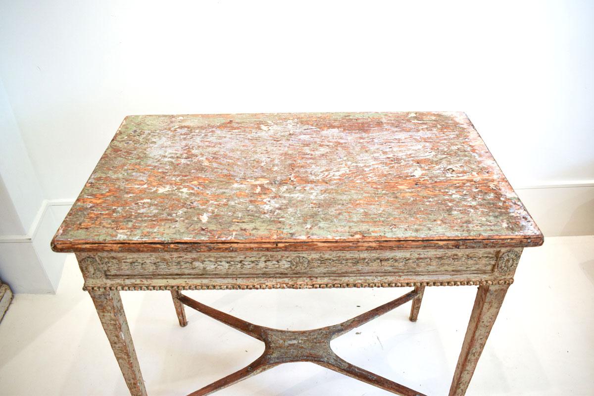 Wood 18th Century Swedish Gustavian Console Table For Sale