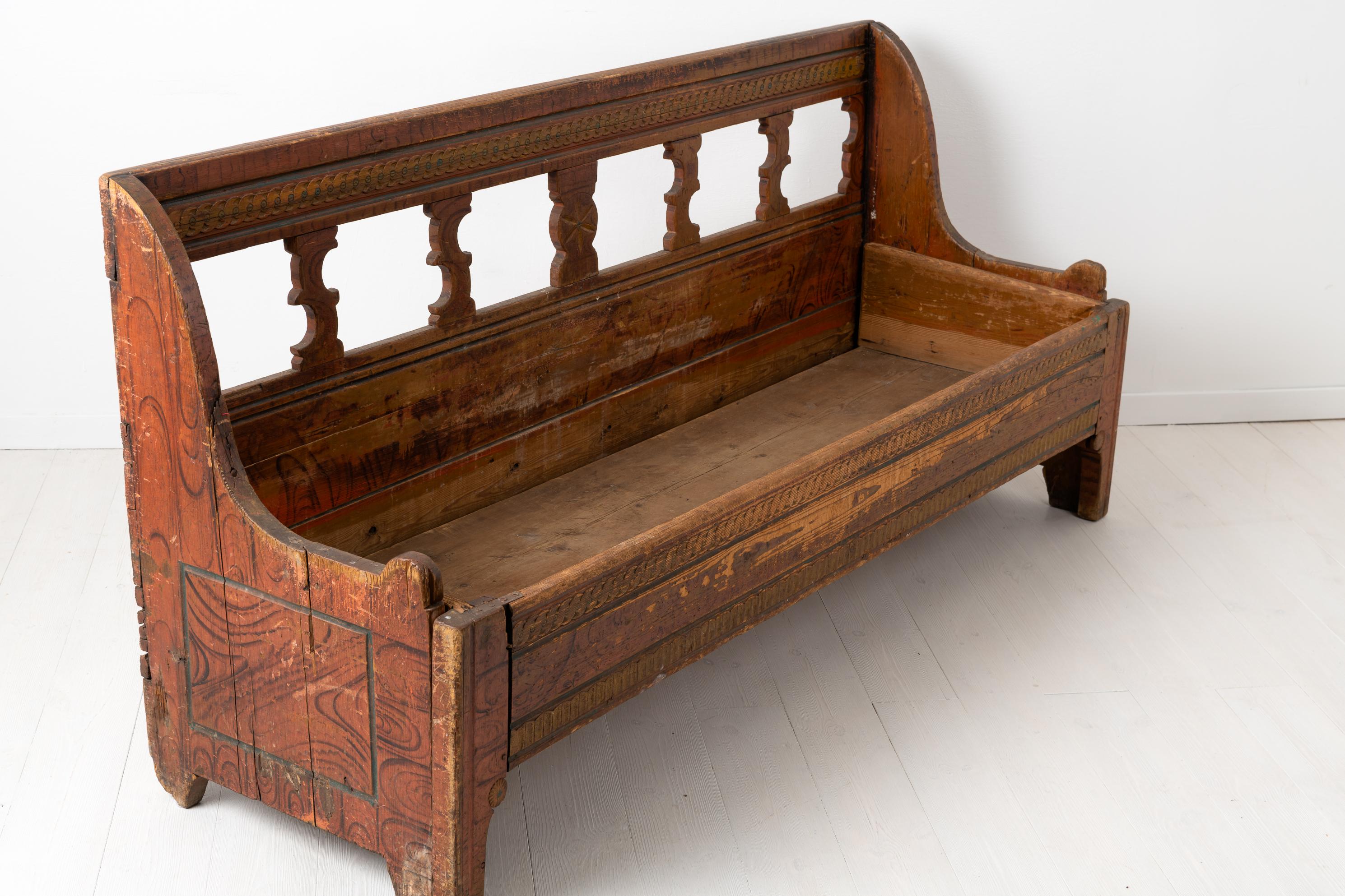 18th Century Swedish Gustavian Country Bench For Sale 5