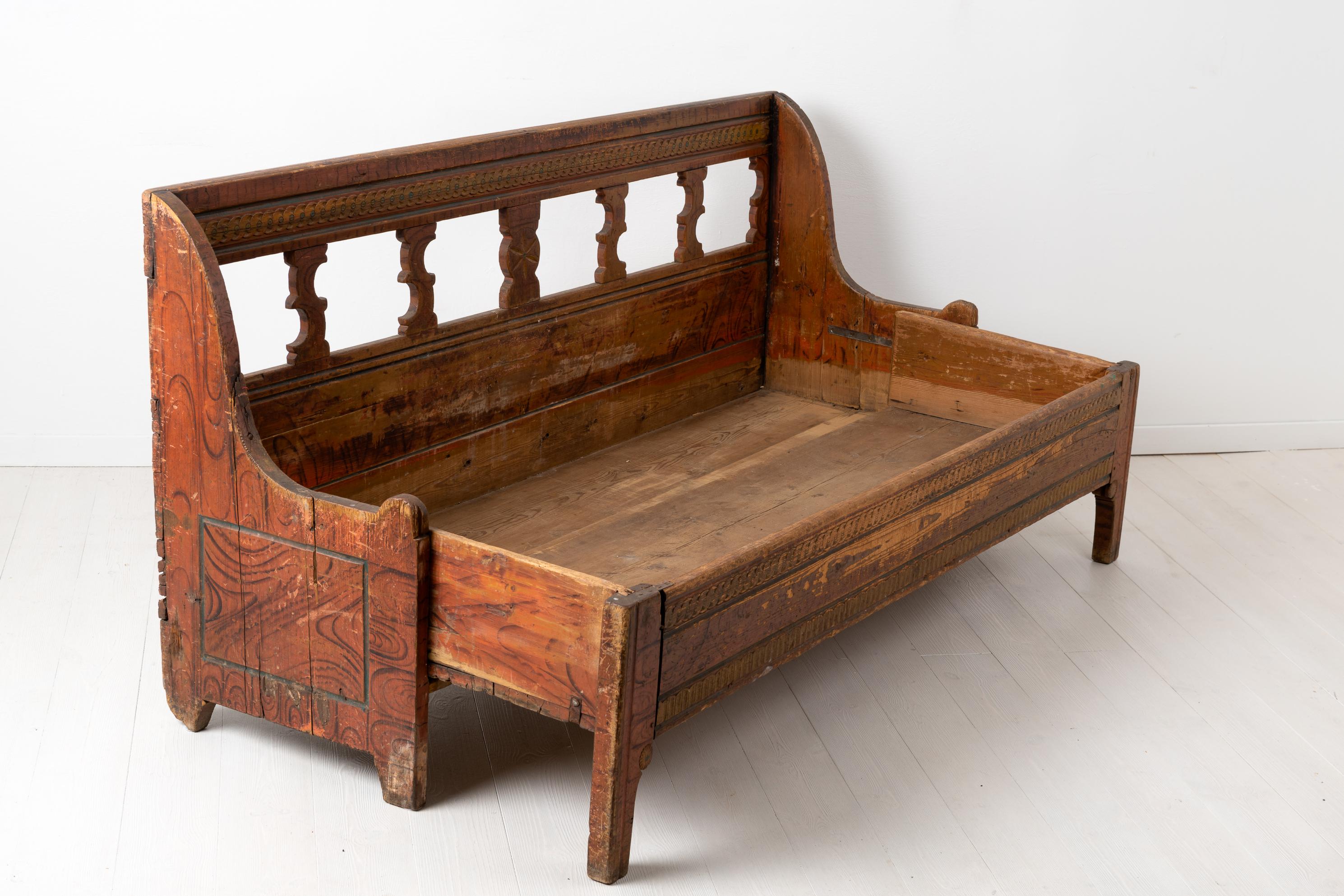 18th Century Swedish Gustavian Country Bench For Sale 6