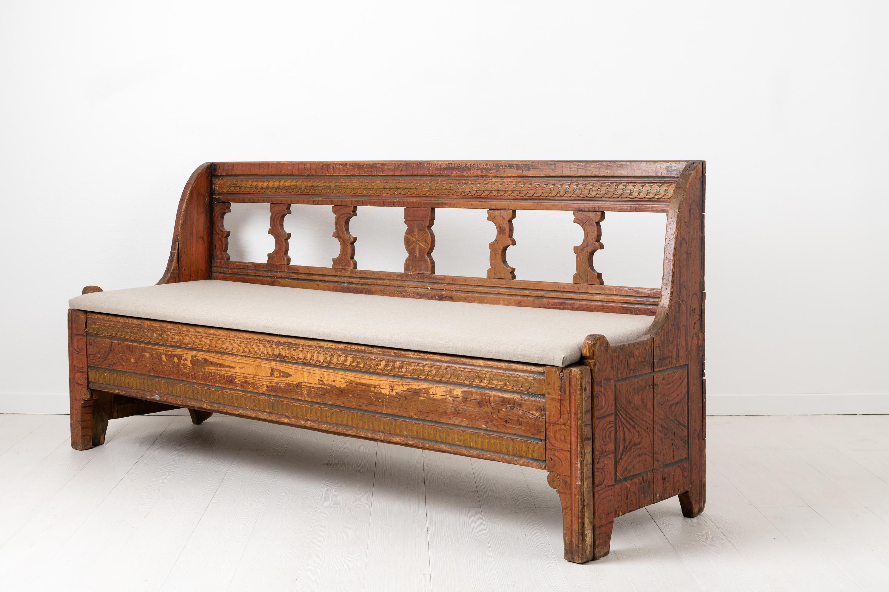 18th Century Swedish Gustavian Country Bench In Good Condition For Sale In Kramfors, SE