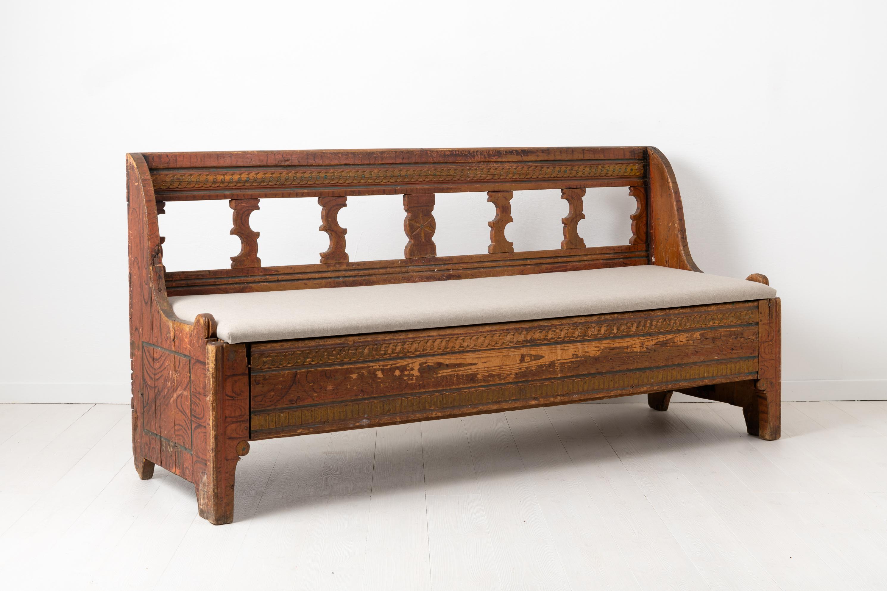 Pine 18th Century Swedish Gustavian Country Bench For Sale