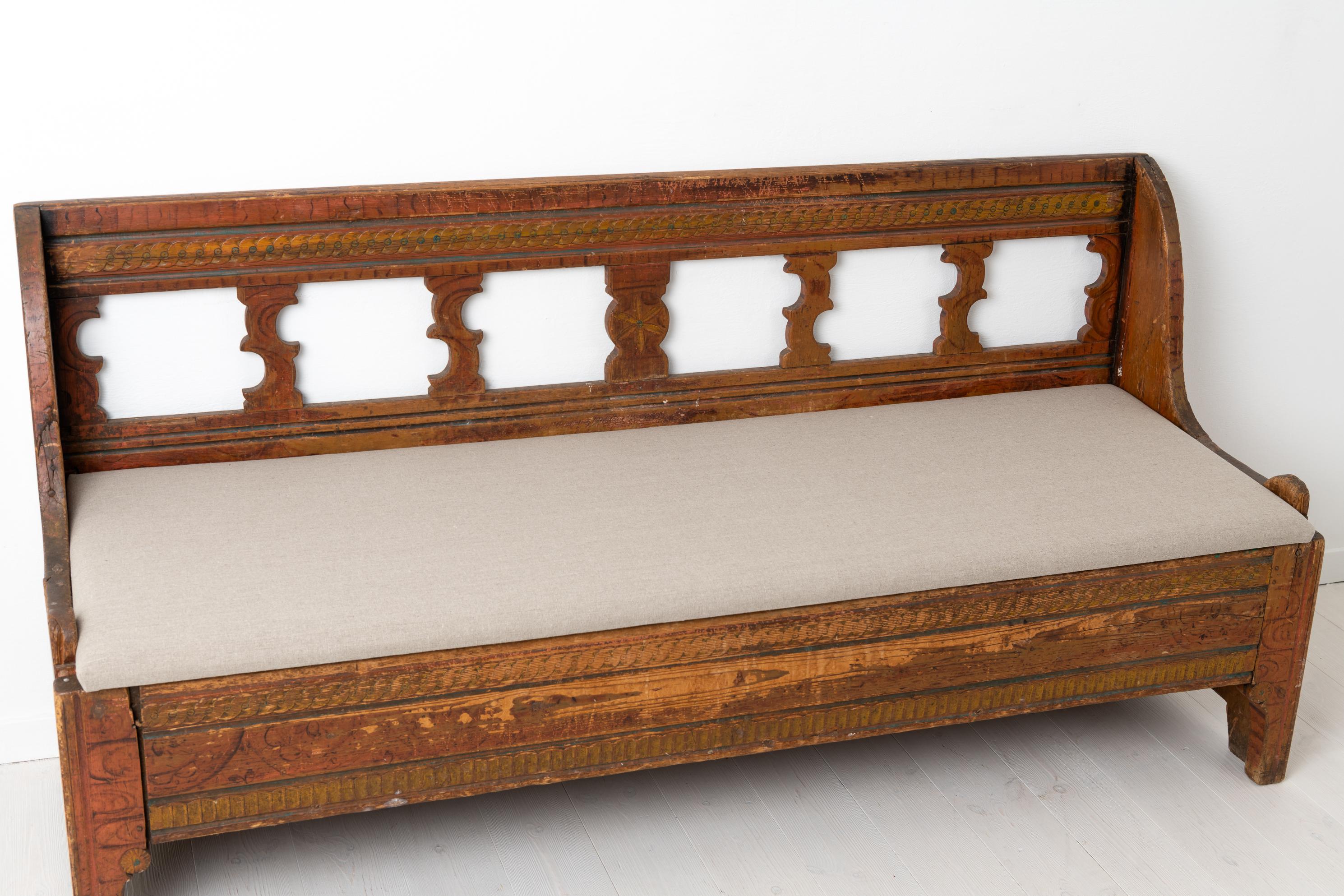 18th Century Swedish Gustavian Country Bench For Sale 1
