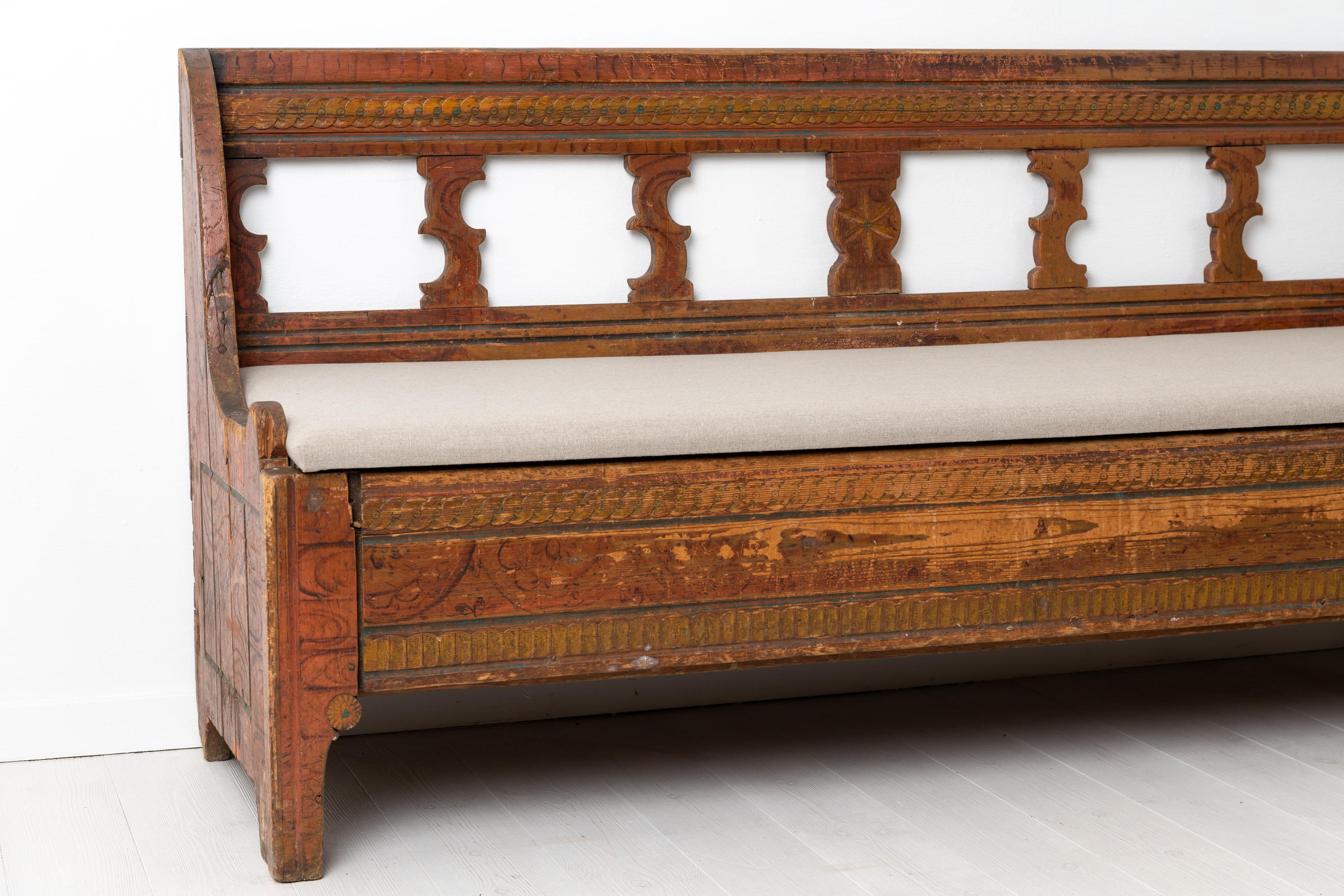 18th Century Swedish Gustavian Country Bench For Sale 2