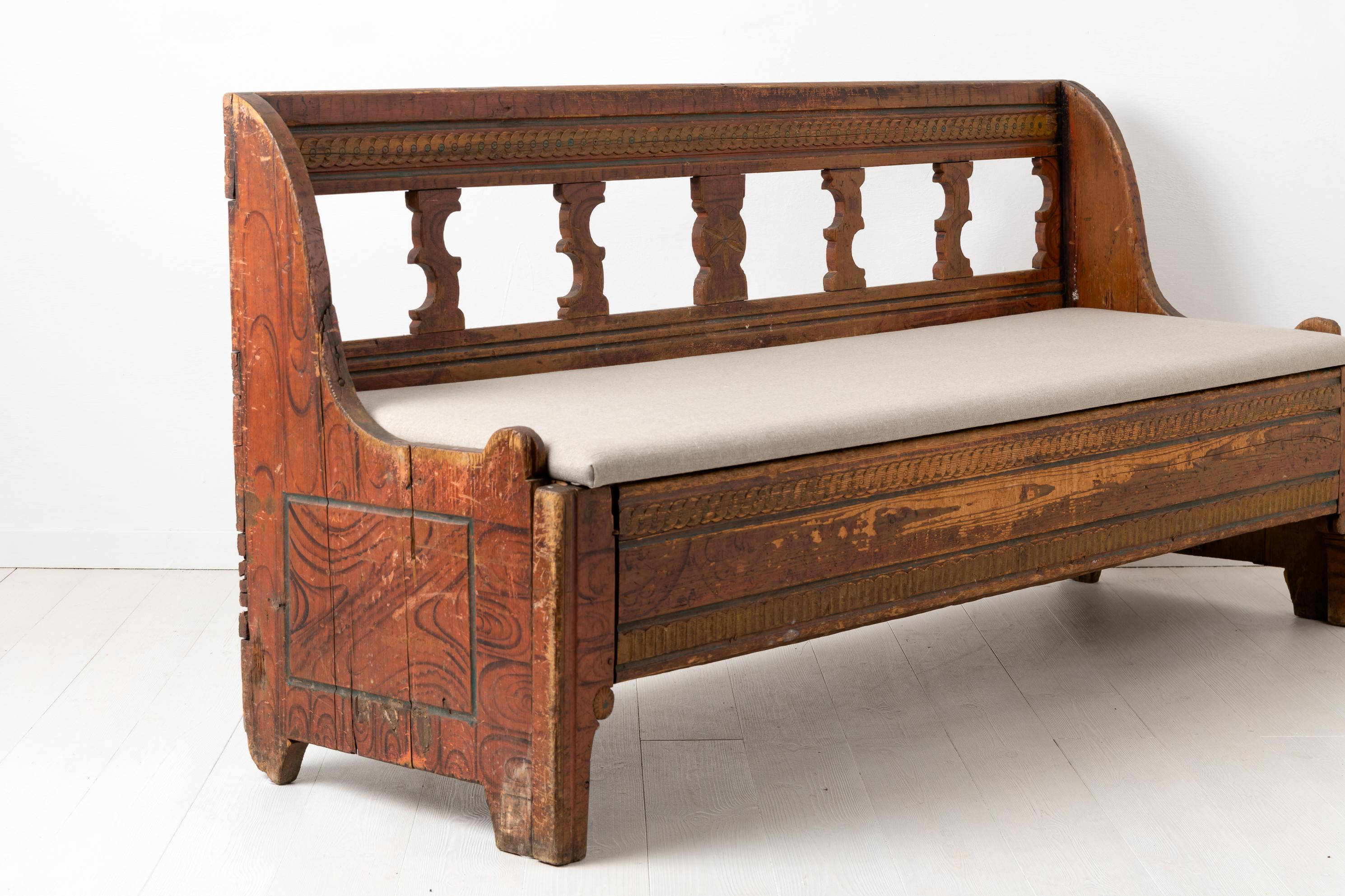 18th Century Swedish Gustavian Country Bench For Sale 3