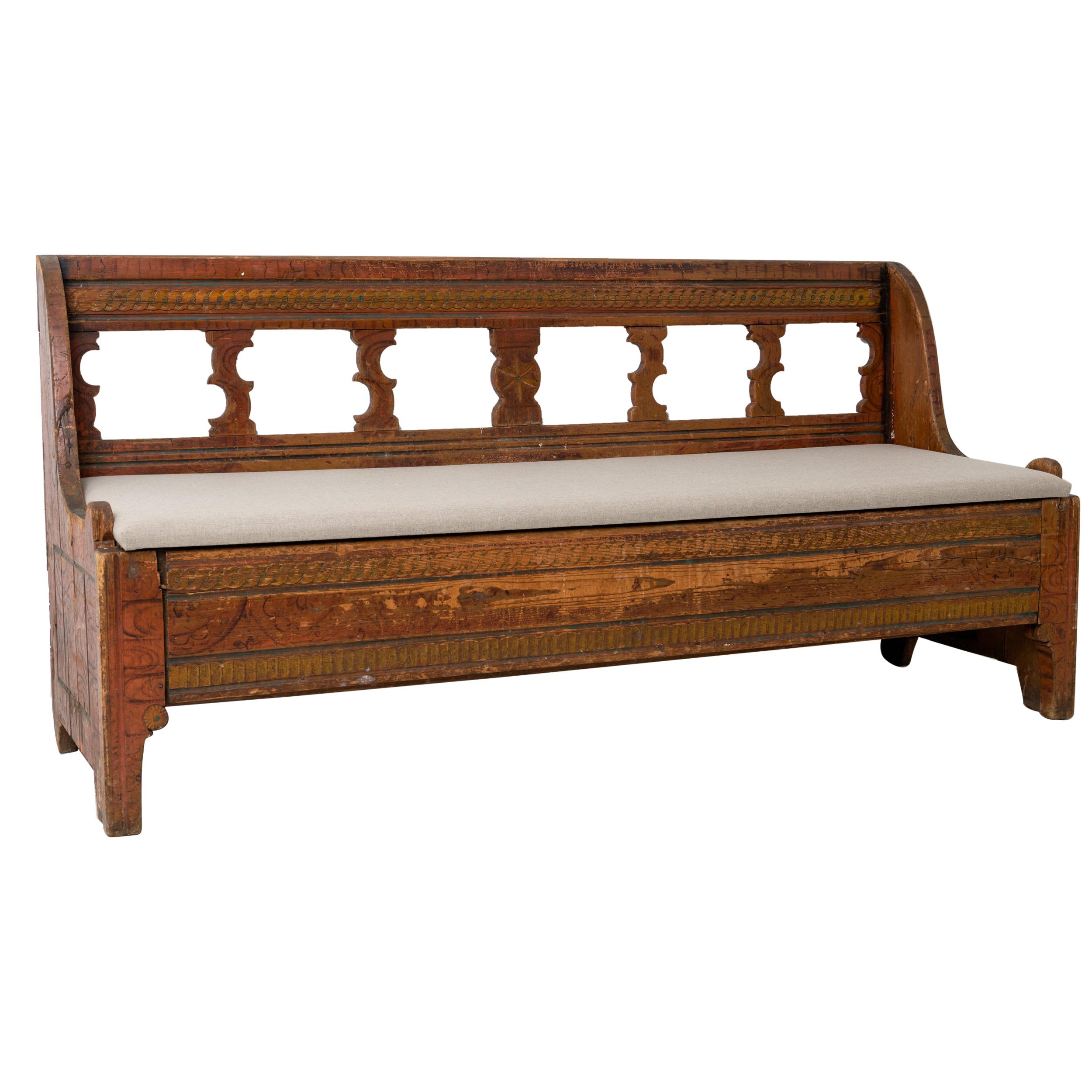18th Century Swedish Gustavian Country Bench For Sale