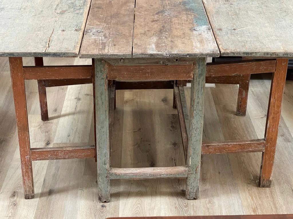 Wood 18th Century Swedish Gustavian Drop-Leaf Table