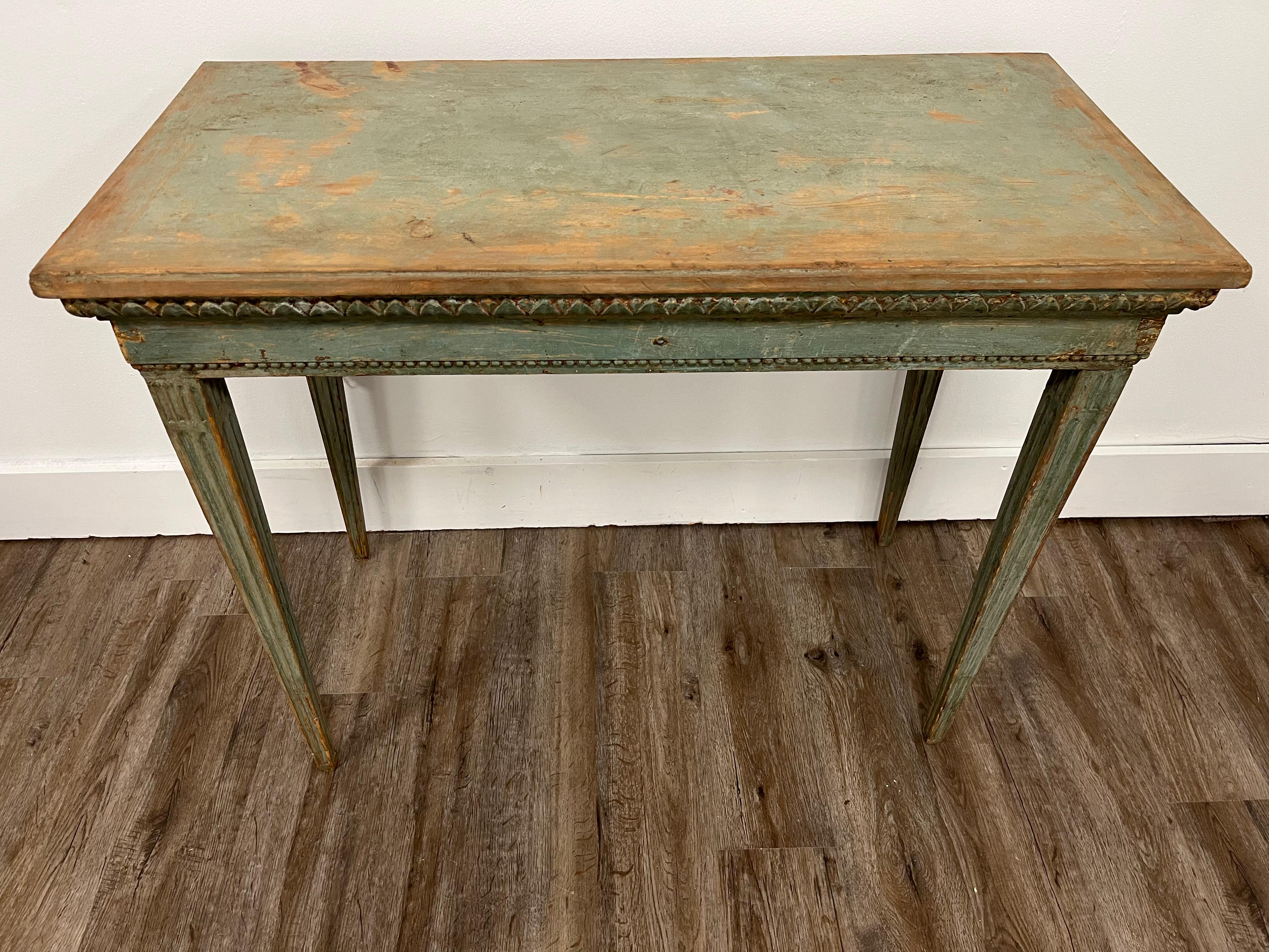 Hand-Carved 18th Century Swedish Gustavian Game Table For Sale