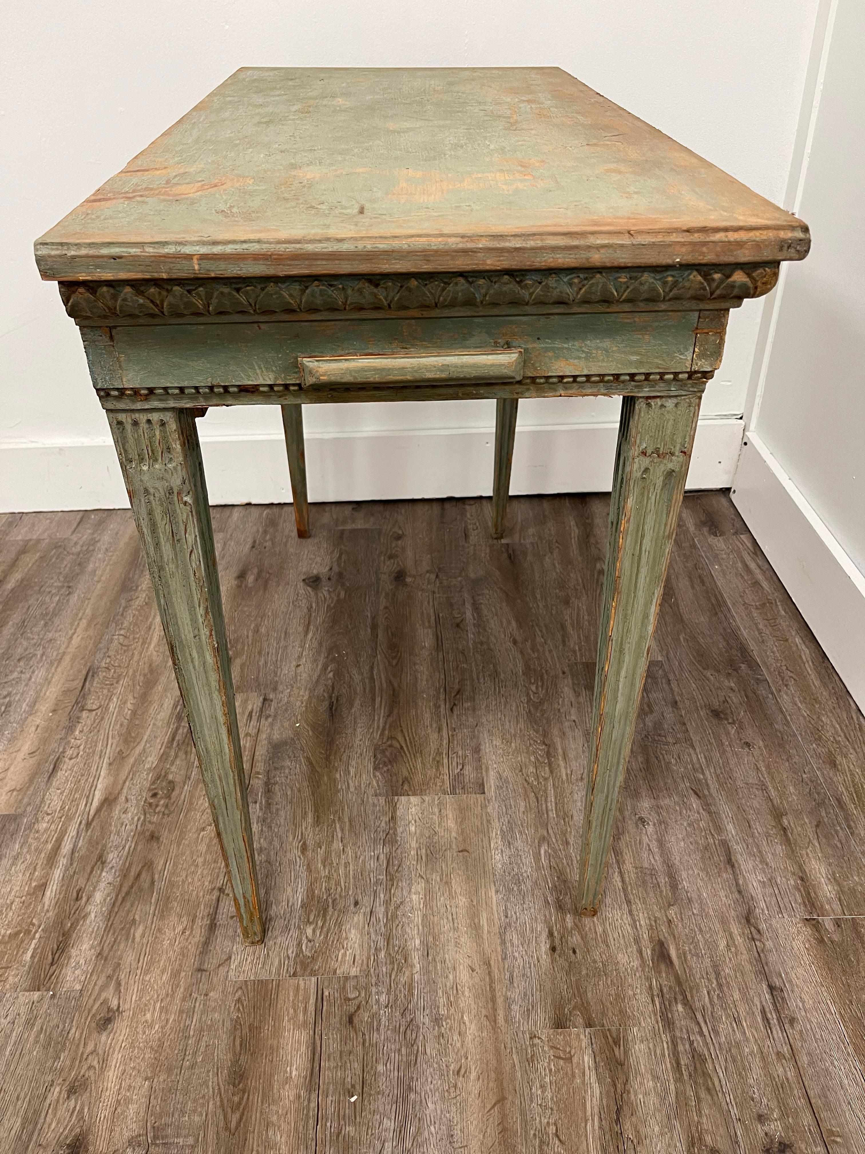 Wood 18th Century Swedish Gustavian Game Table For Sale