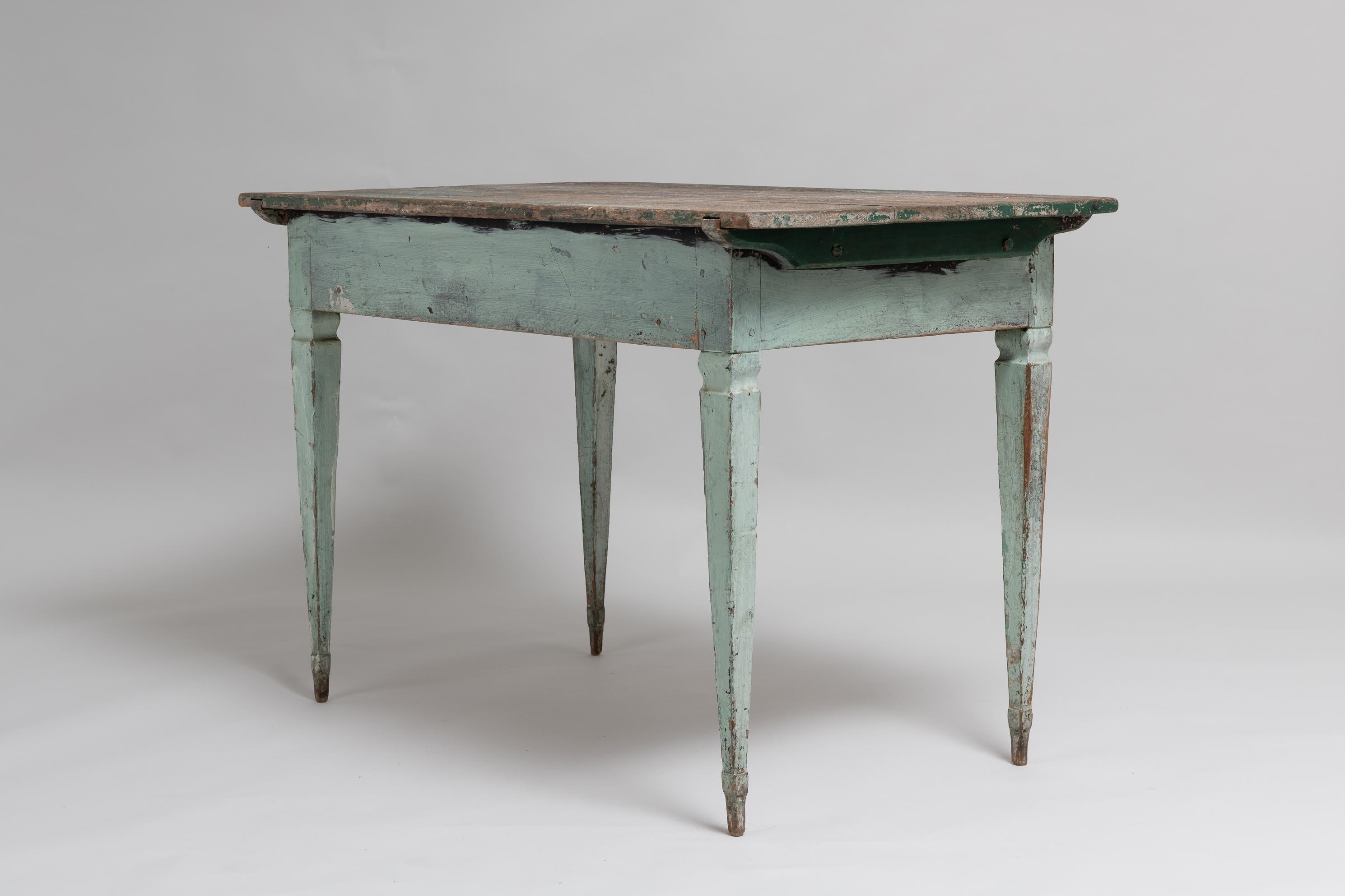 18th Century Swedish Gustavian Green Pine Desk 2