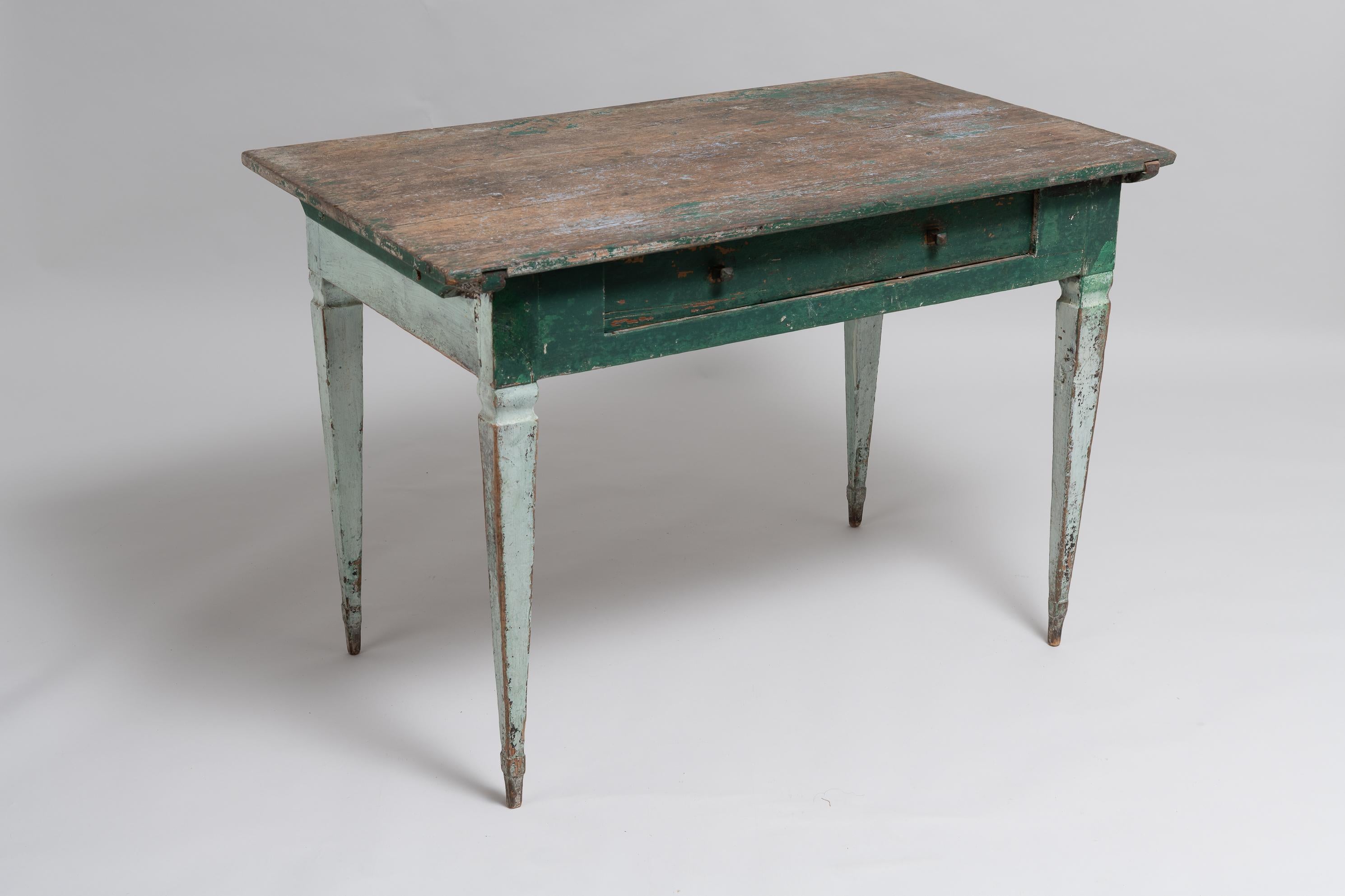 18th Century Swedish Gustavian Green Pine Desk 3