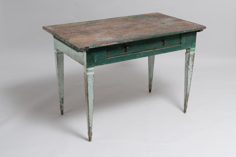 18th Century Swedish Gustavian Green Pine Desk 4