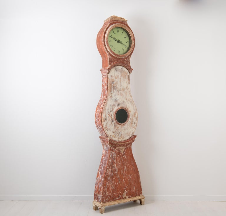 Pine 18th Century Swedish Gustavian Long Case Clock For Sale
