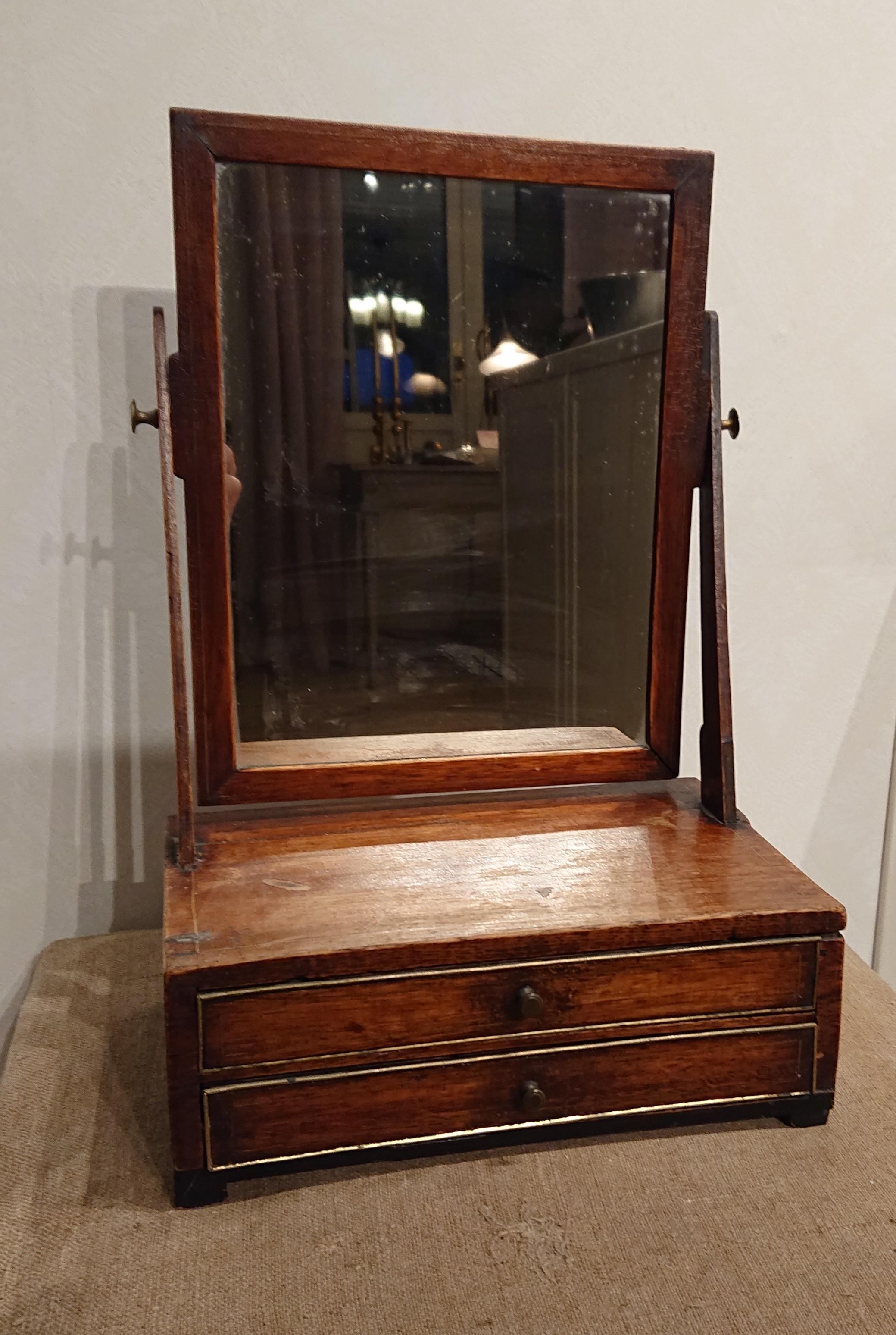 18th Century Swedish Gustavian Mahogany Table Mirror / Dressing Mirror In Good Condition For Sale In Boden, SE