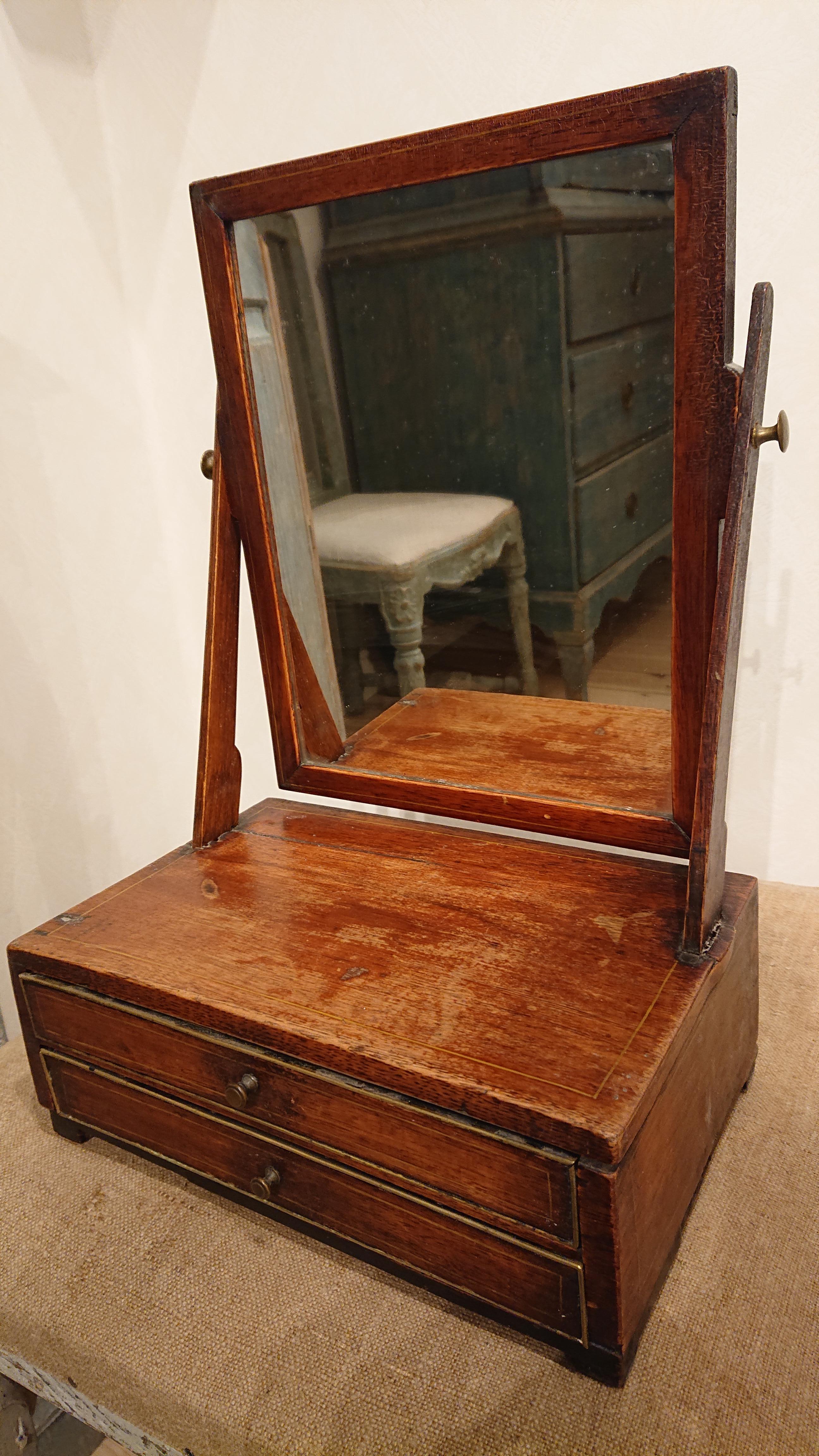 18th Century Swedish Gustavian Mahogany Table Mirror / Dressing Mirror For Sale 3