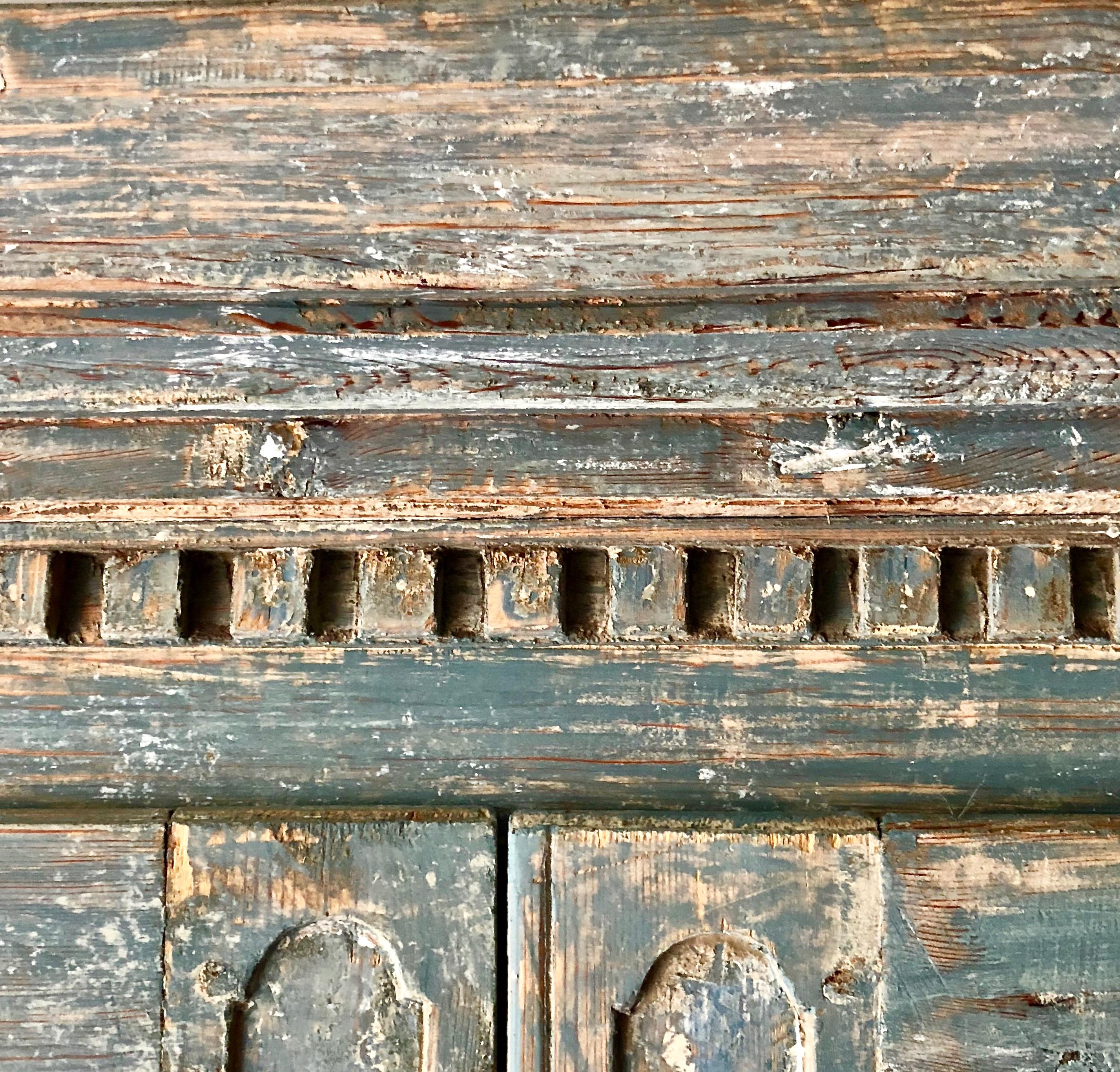 Pine 18th Century Swedish Gustavian Painted Cupboard