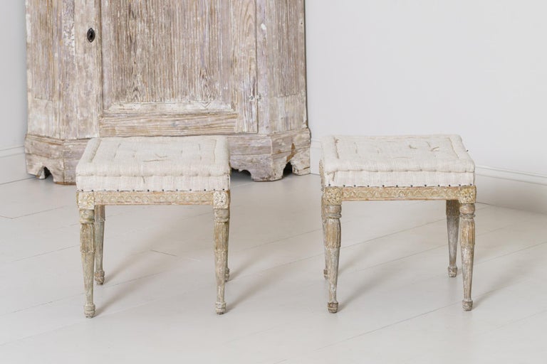 18th Century Swedish Gustavian Pair of Foot Stools or Benches in ...