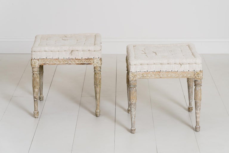 18th Century Swedish Gustavian Pair of Foot Stools or Benches in ...