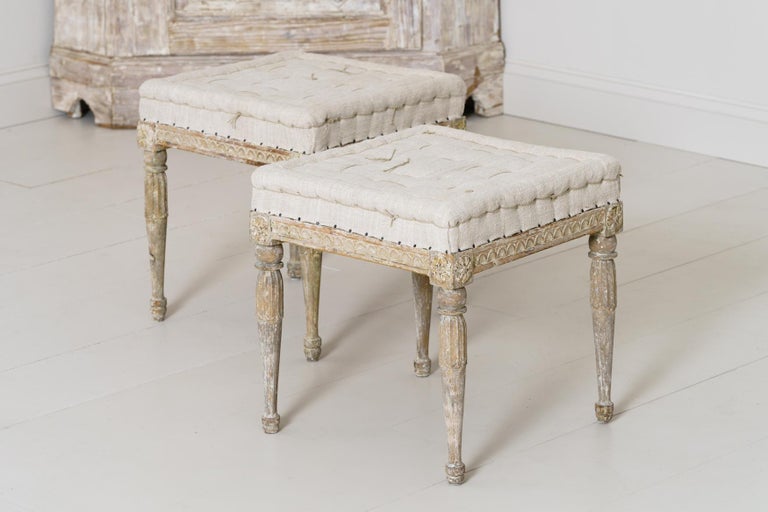 18th Century Swedish Gustavian Pair of Foot Stools or Benches in ...