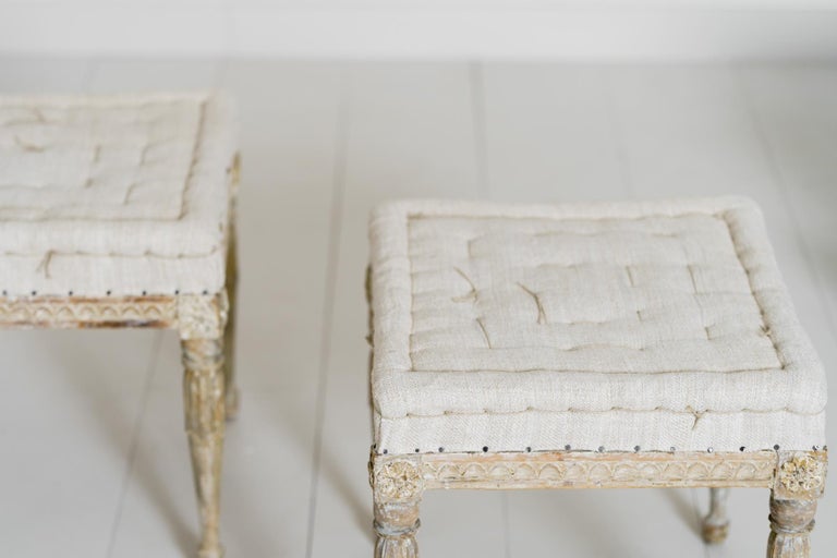 18th Century Swedish Gustavian Pair of Foot Stools or Benches in ...