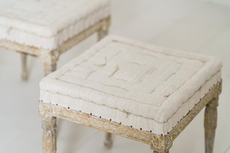 18th Century Swedish Gustavian Pair of Foot Stools or Benches in ...