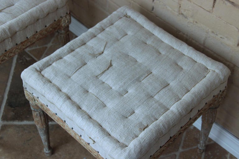 18th Century Swedish Gustavian Pair of Foot Stools or Benches in ...