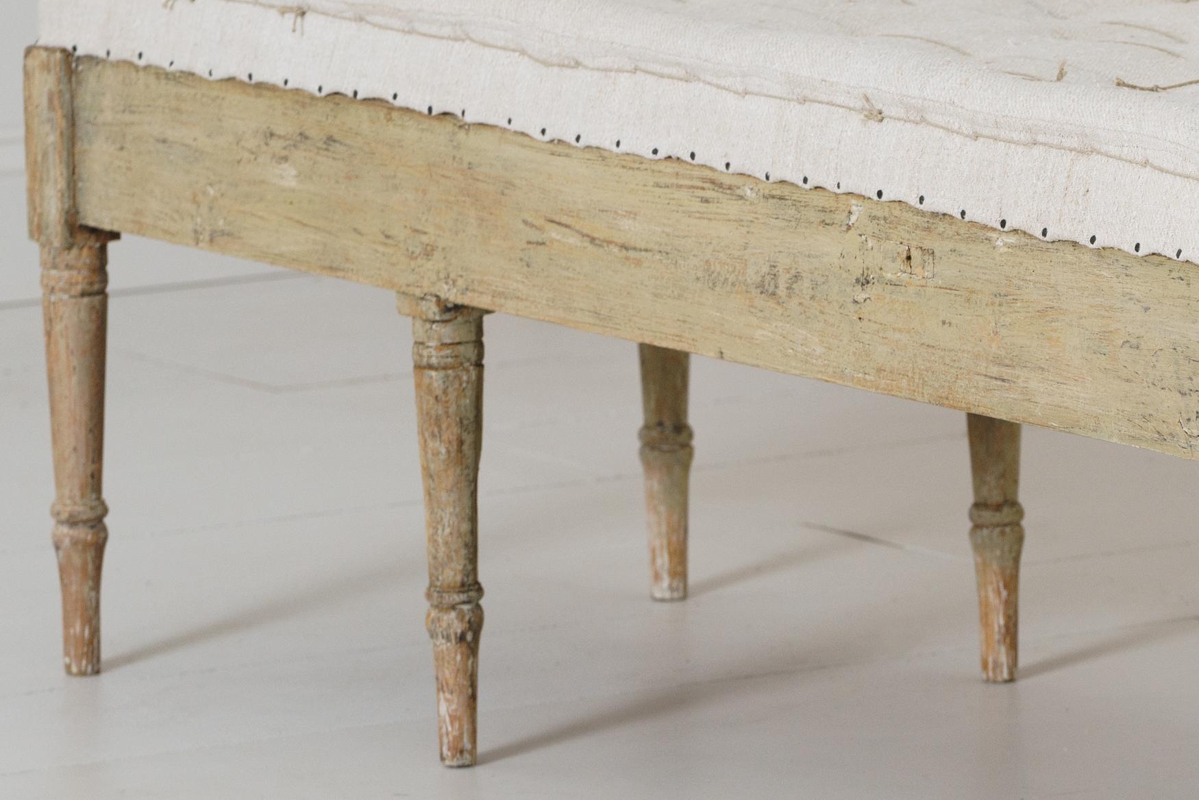 18th Century Swedish Gustavian Period Bench or Footstool in Original Paint 4