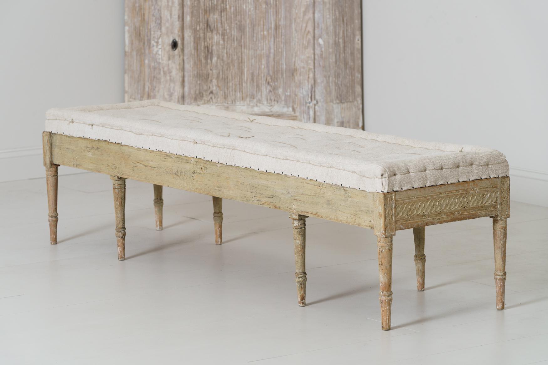 18th Century Swedish Gustavian Period Bench or Footstool in Original Paint 2