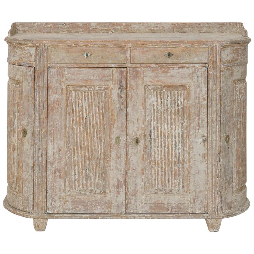 18th Century Swedish Gustavian Period Buffet In Original Paint with Reeded Doors