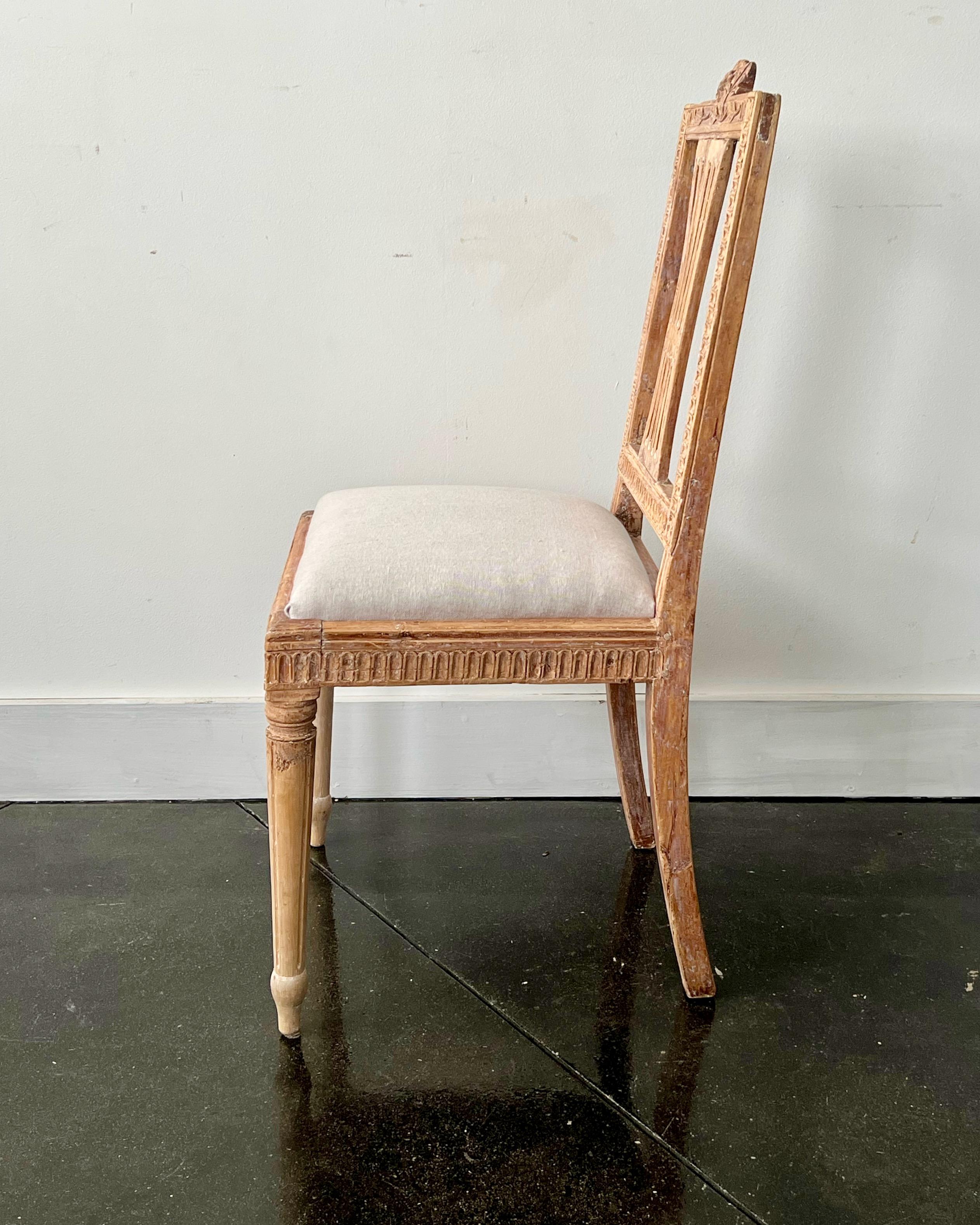 Pine 18th century Swedish Gustavian Period Lindome Side Chair For Sale