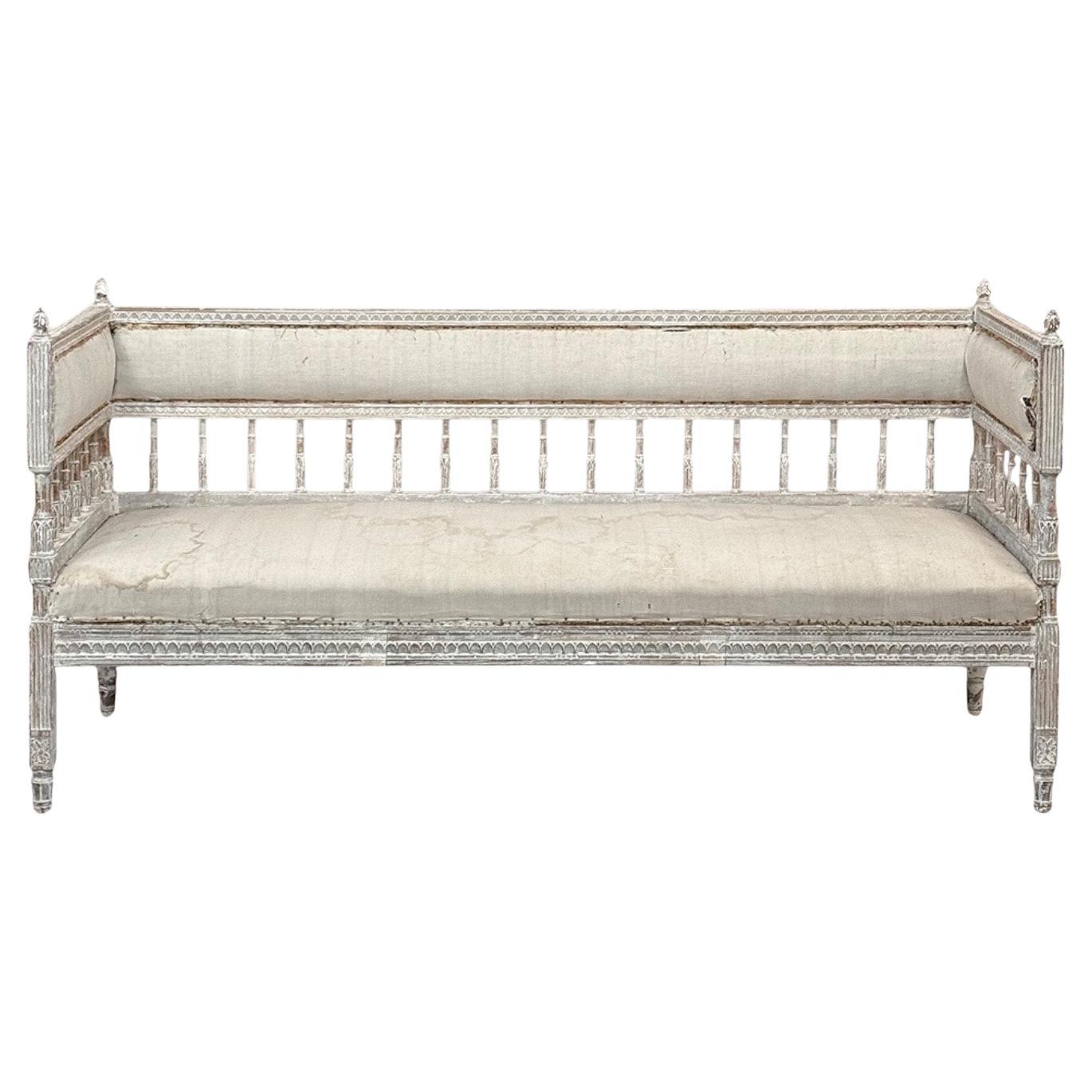 18th Century Swedish Gustavian Period Neoclassical Bench