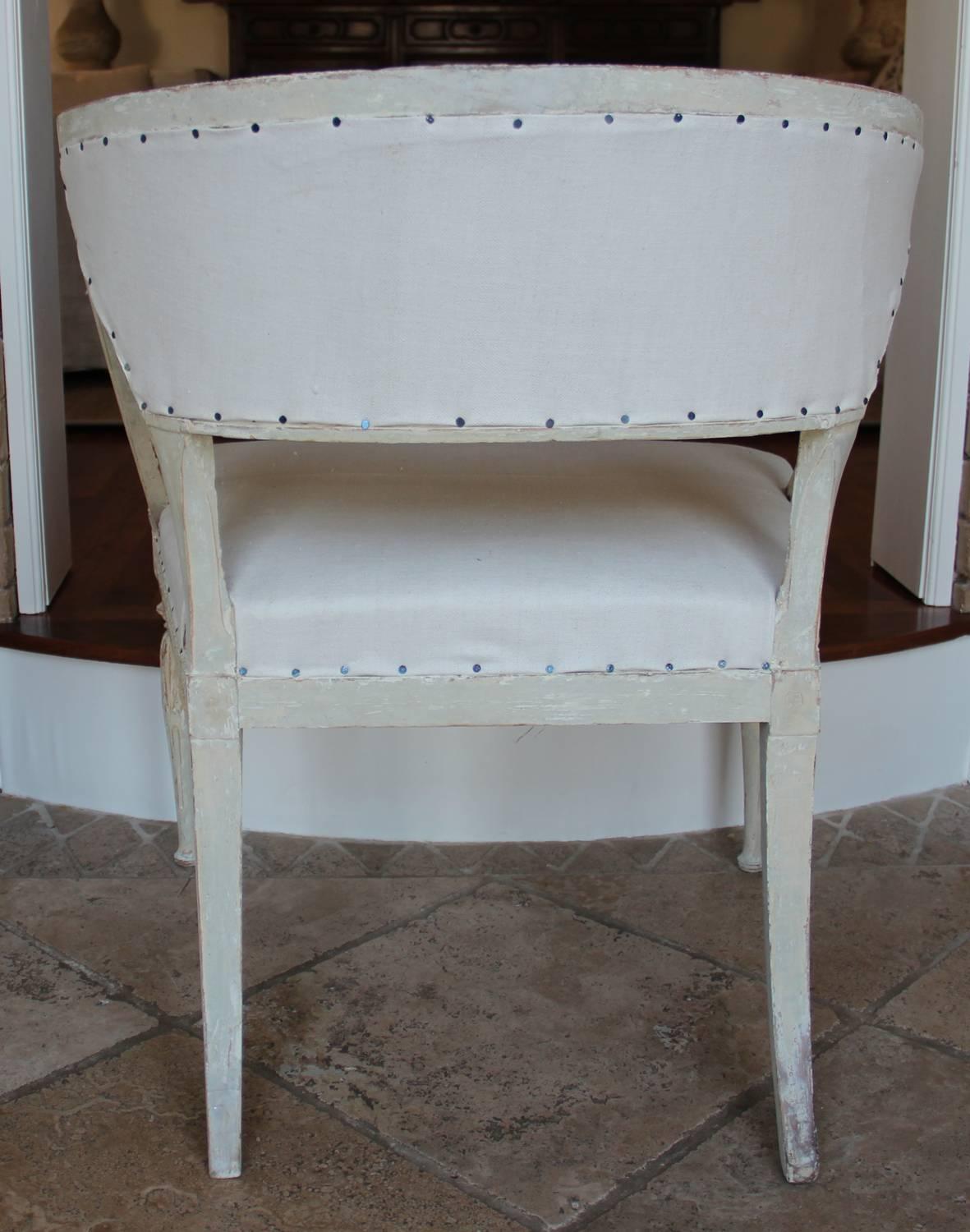18th Century and Earlier 18th Century Swedish Gustavian Period Original Paint Chair Signed Ephraim Stahl
