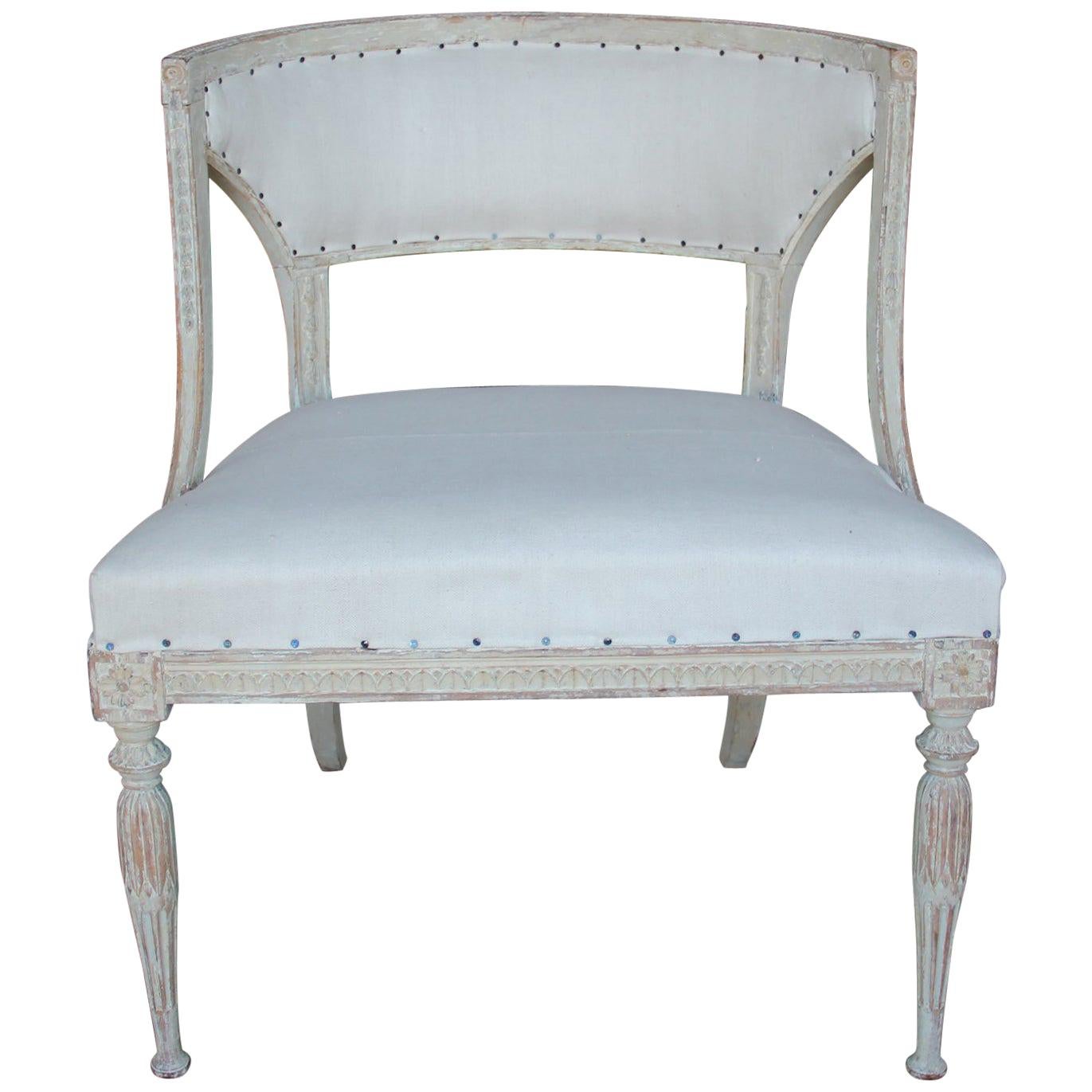 18th Century Swedish Gustavian Period Original Paint Chair Signed Ephraim Stahl
