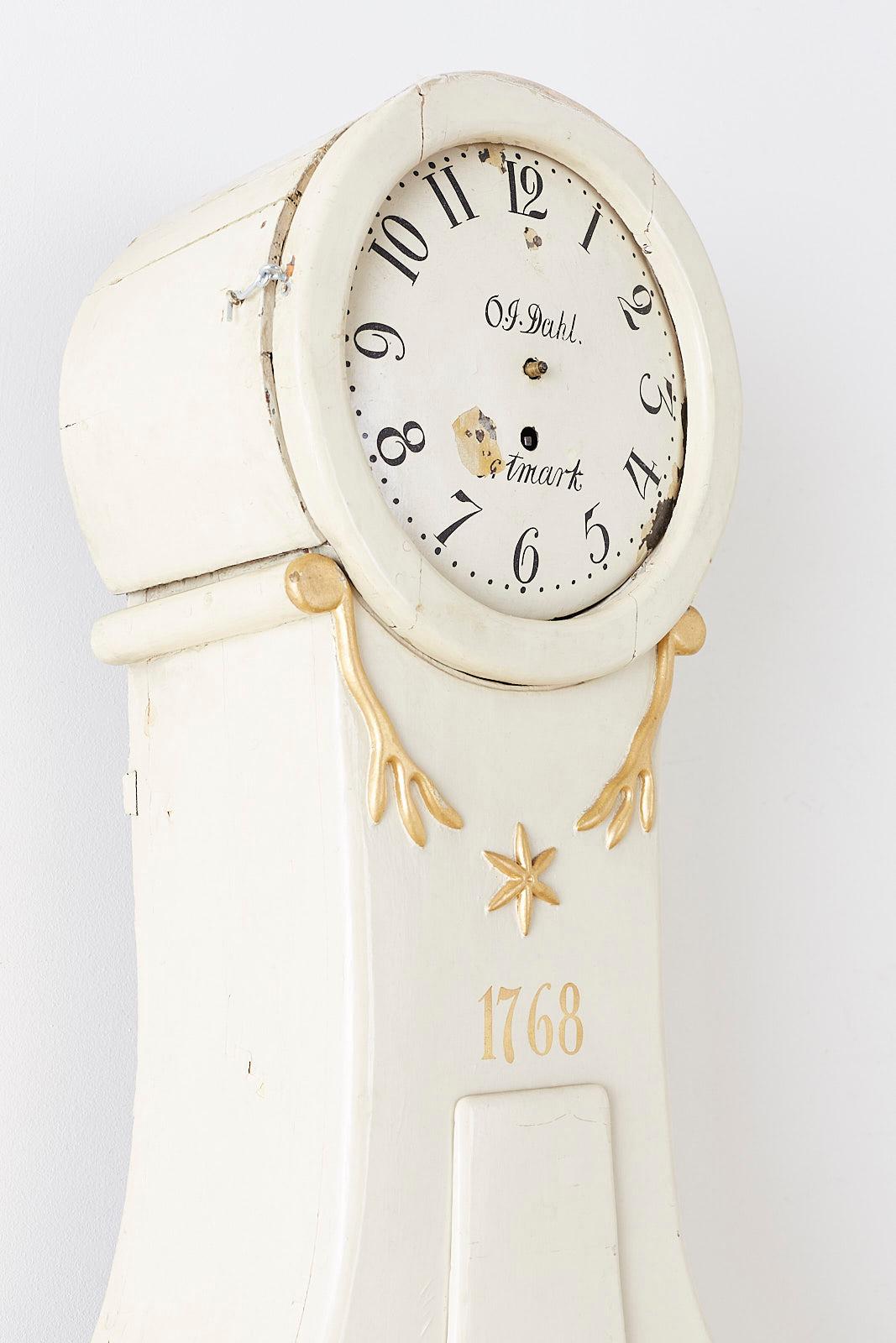 18th Century Swedish Gustavian Period Painted Mora Clock 7