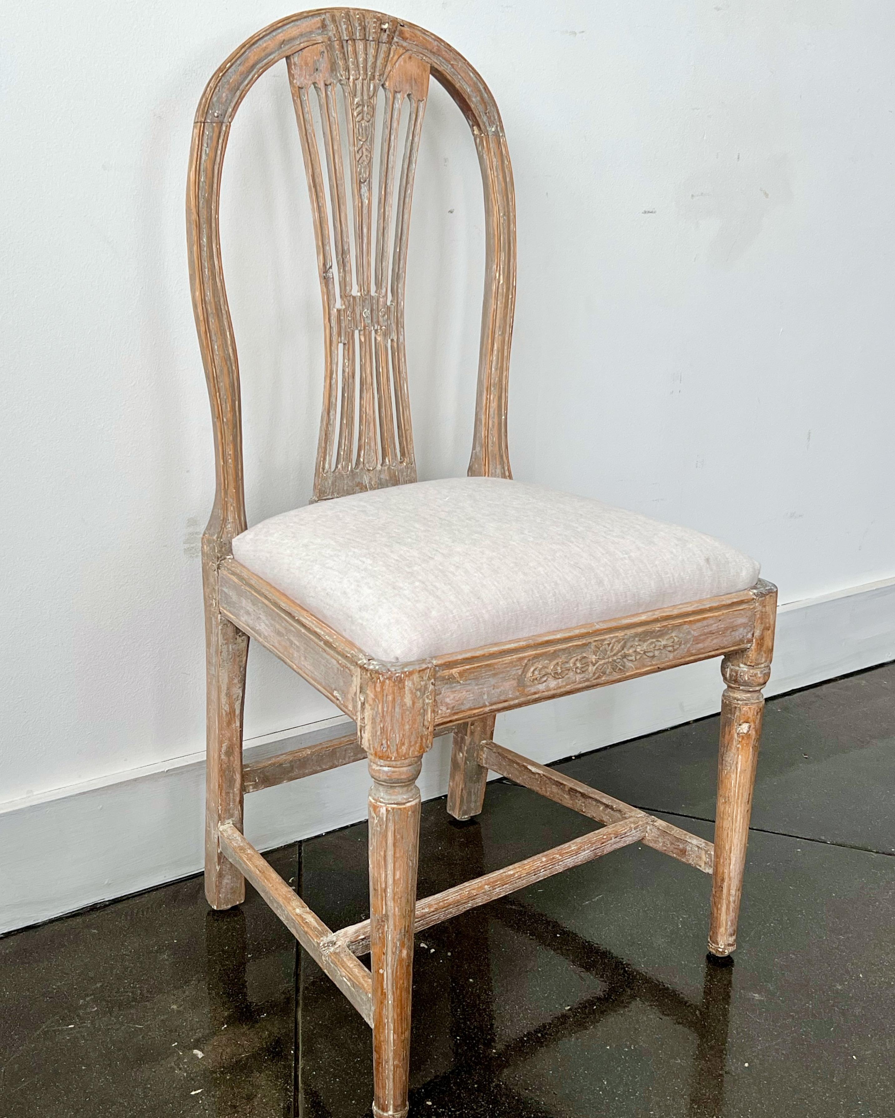 Hand-Carved 18th century Swedish Gustavian Period Side Chair For Sale
