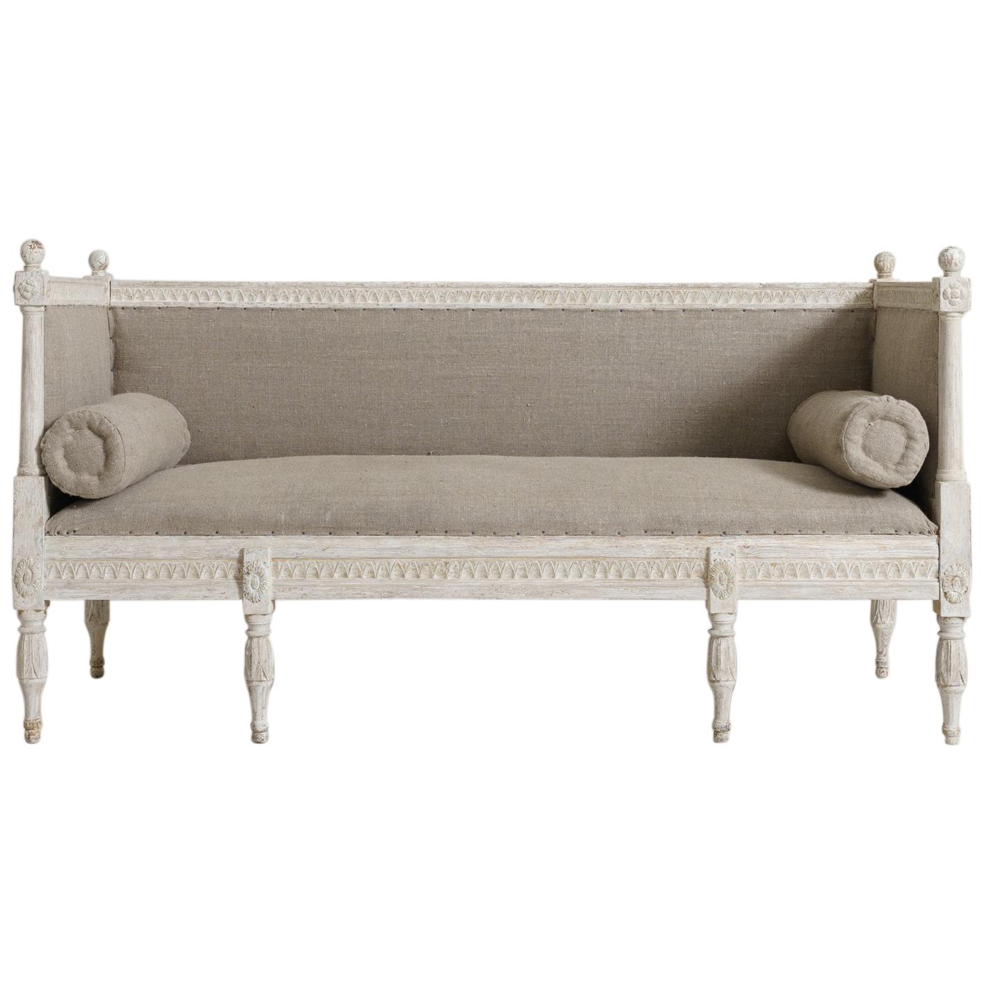 18th Century Swedish Gustavian Period Sofa Bench in Original Paint