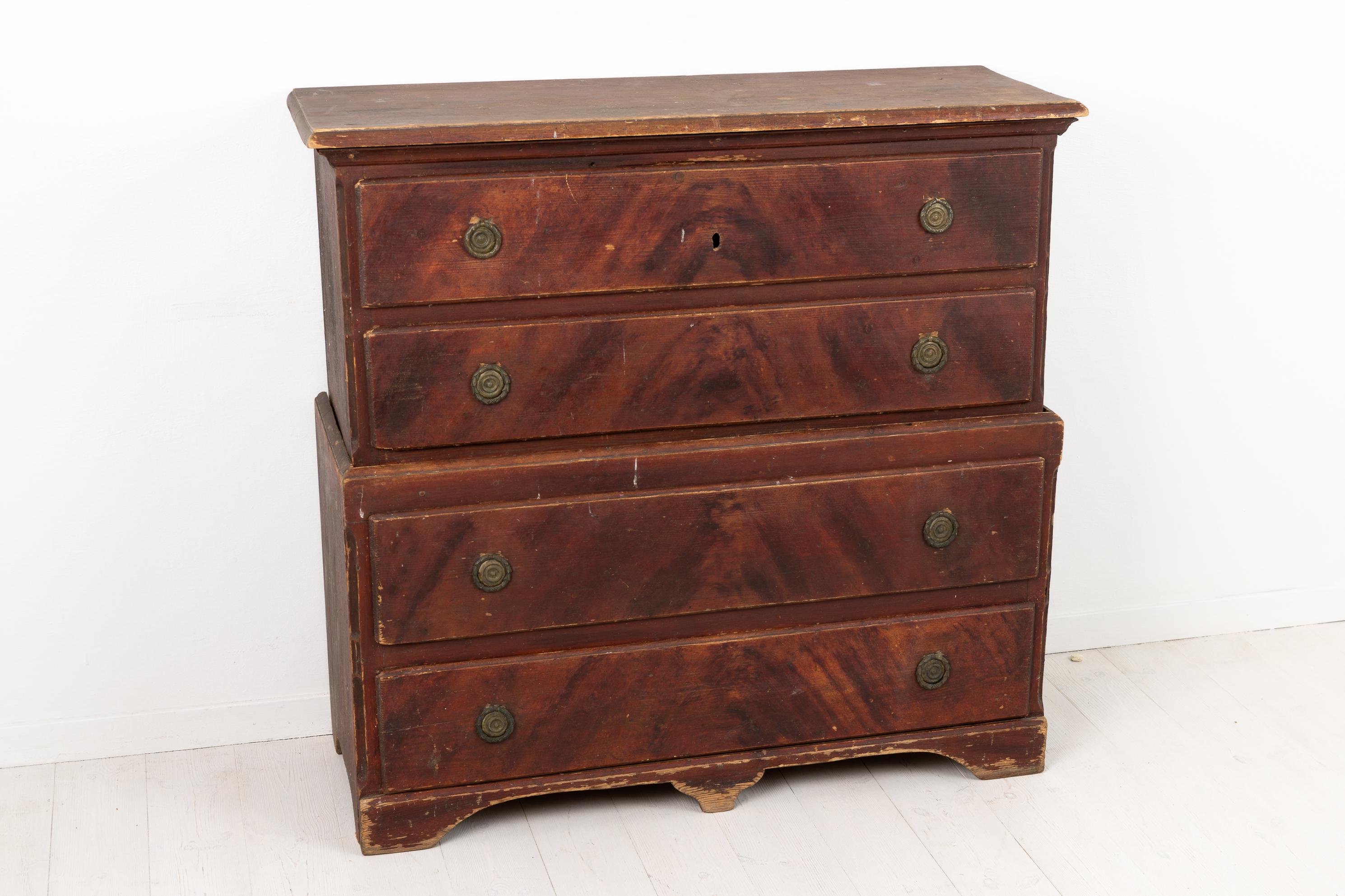 18th Century Swedish Gustavian Pine Chest on Chest 6