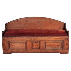 18th Century Swedish Gustavian Pine Hall Bench - Antique Scandinavian Wood Sofa