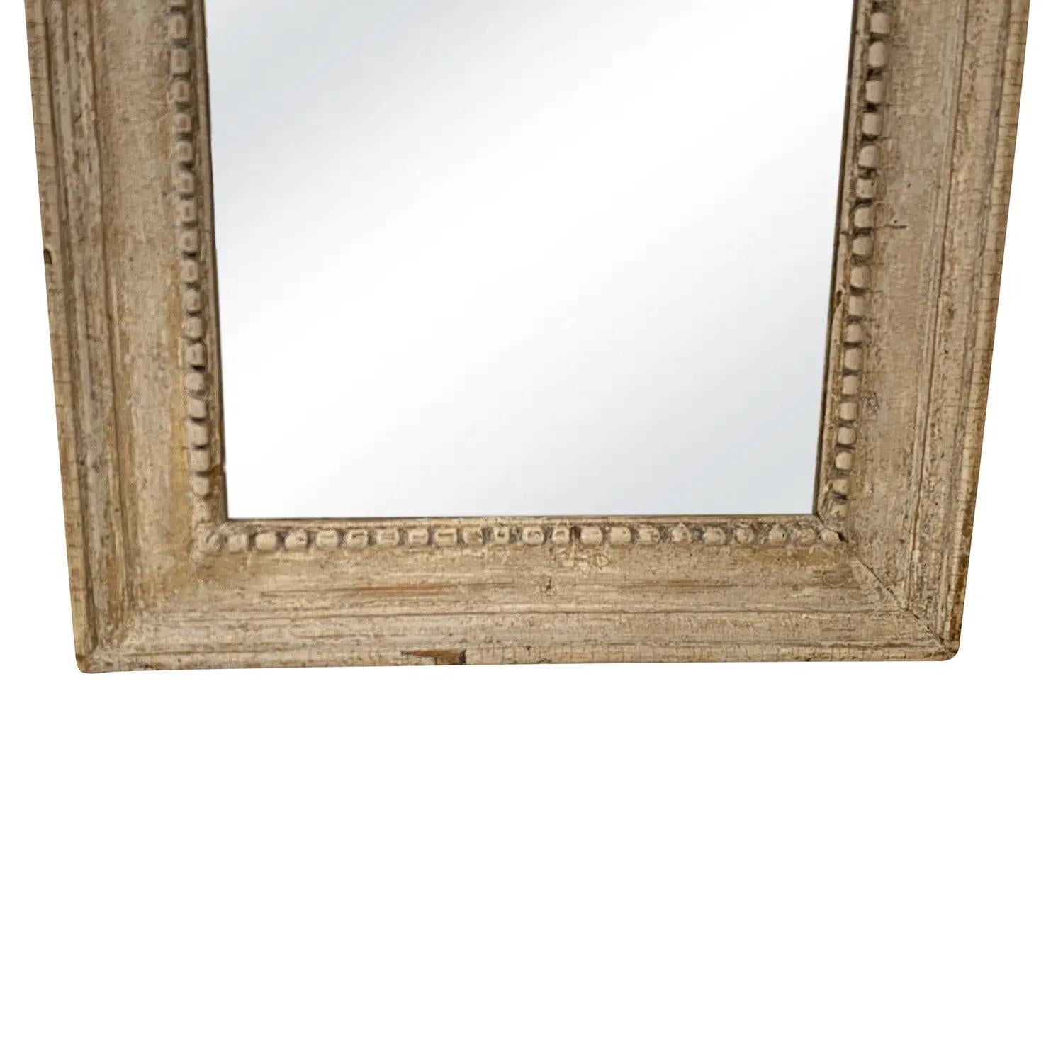 18th Century and Earlier 18th Century Swedish Gustavian Pinewood Wall Glass Mirror, Scandinavian Décor For Sale