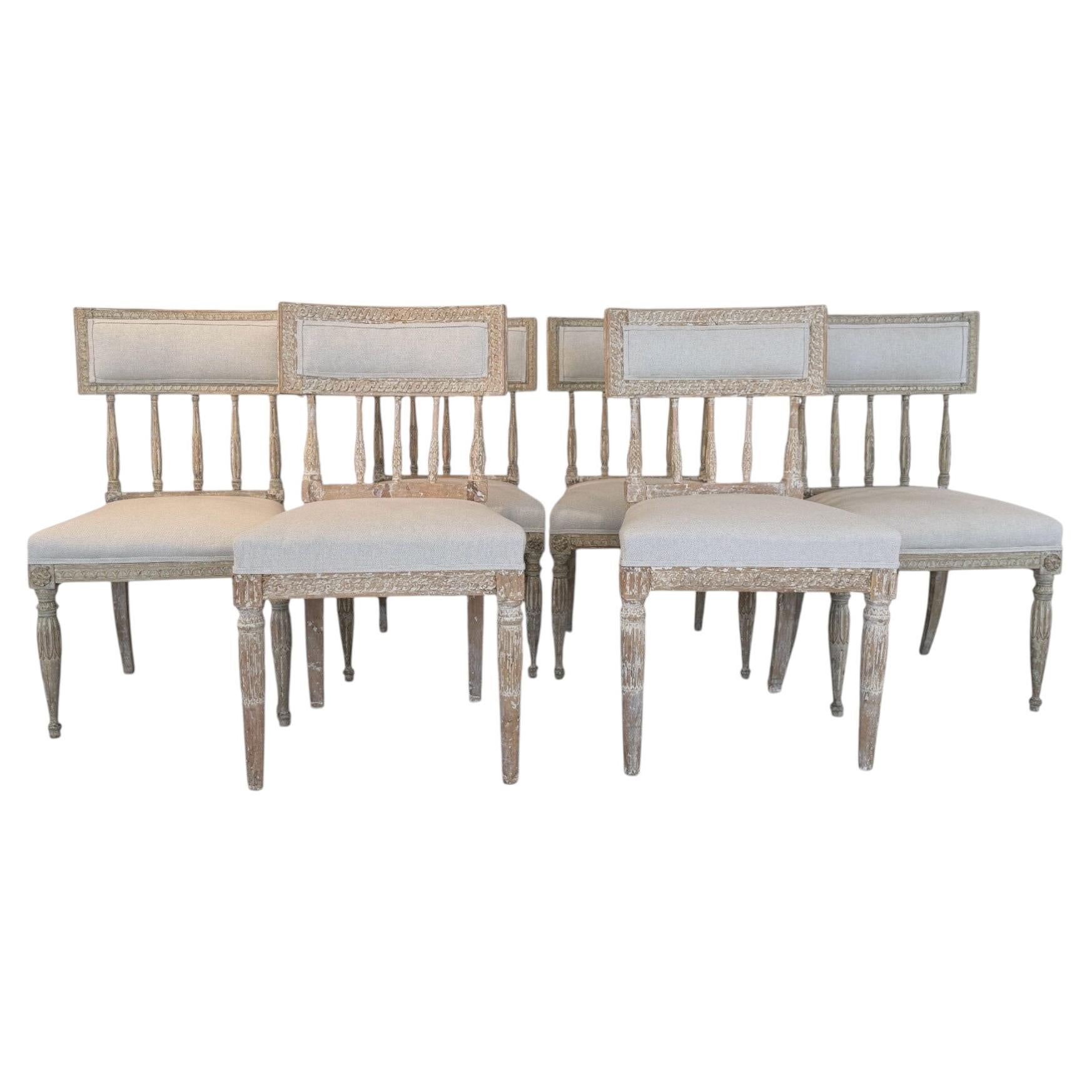 18th Century Swedish Gustavian Set of 6 Chairs