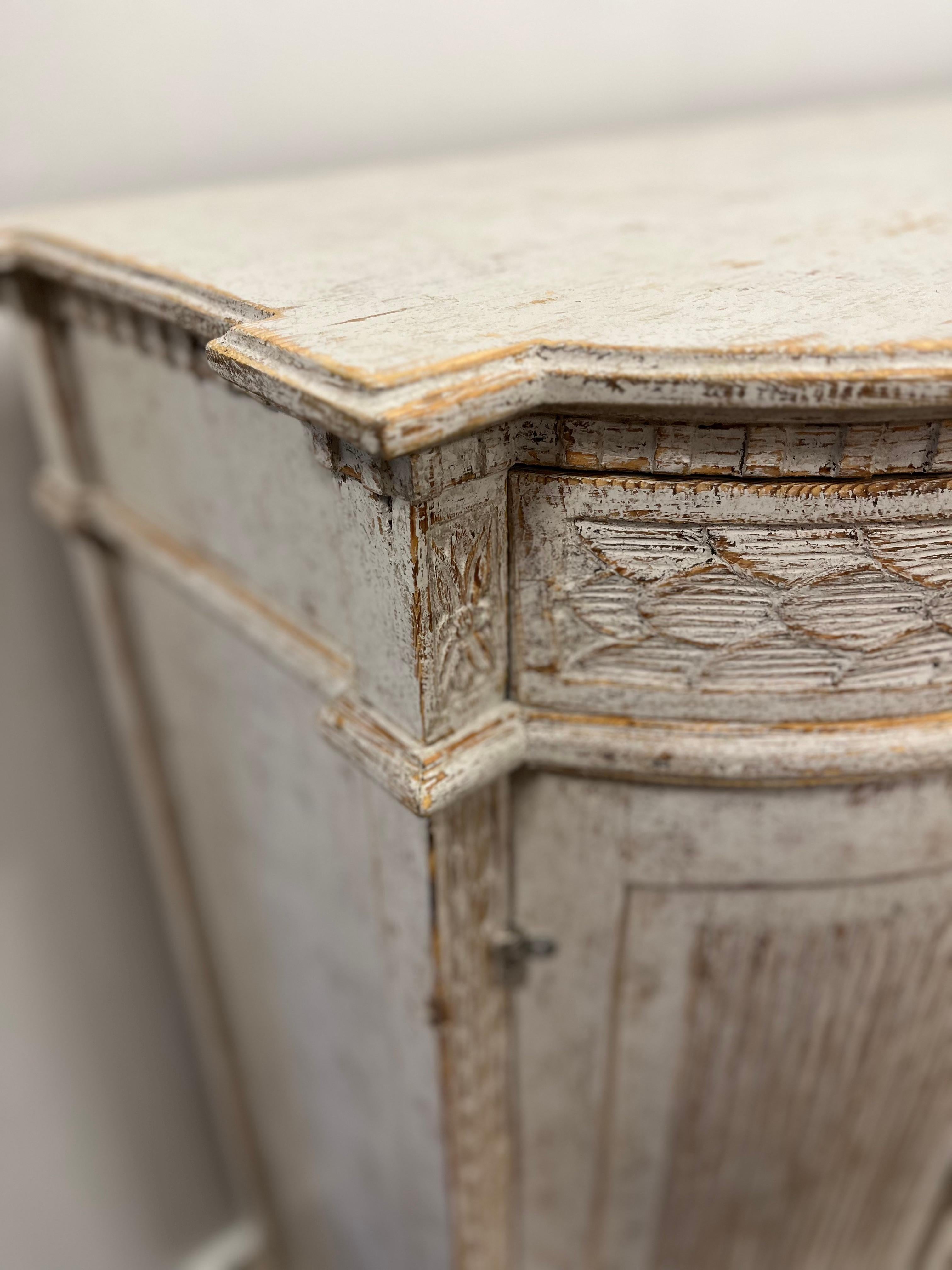 Brass 18th Century Swedish Gustavian Sideboard For Sale
