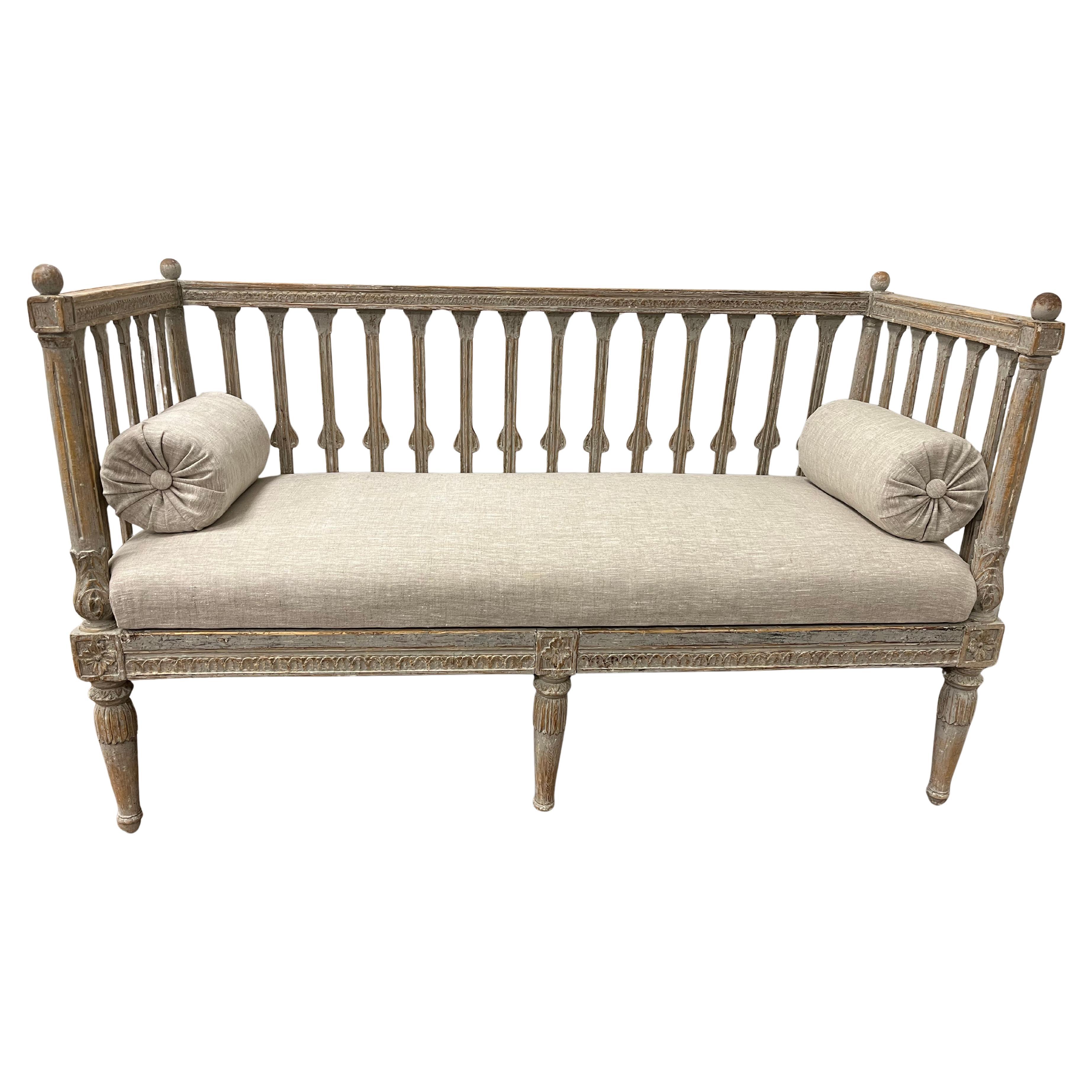 18th Century Swedish Gustavian Stickback Settee