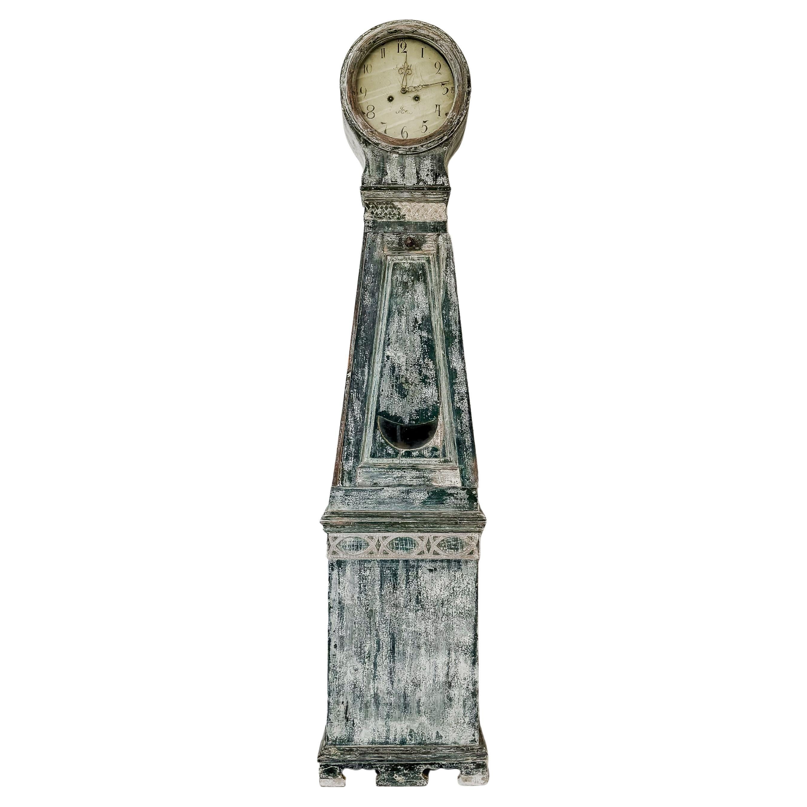 18th Century Swedish Gustavian Tall Case Closk For Sale
