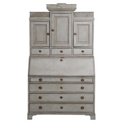 18th Century Swedish Gustavian Three Part Pine Bureau, Scandinavian Secretaire