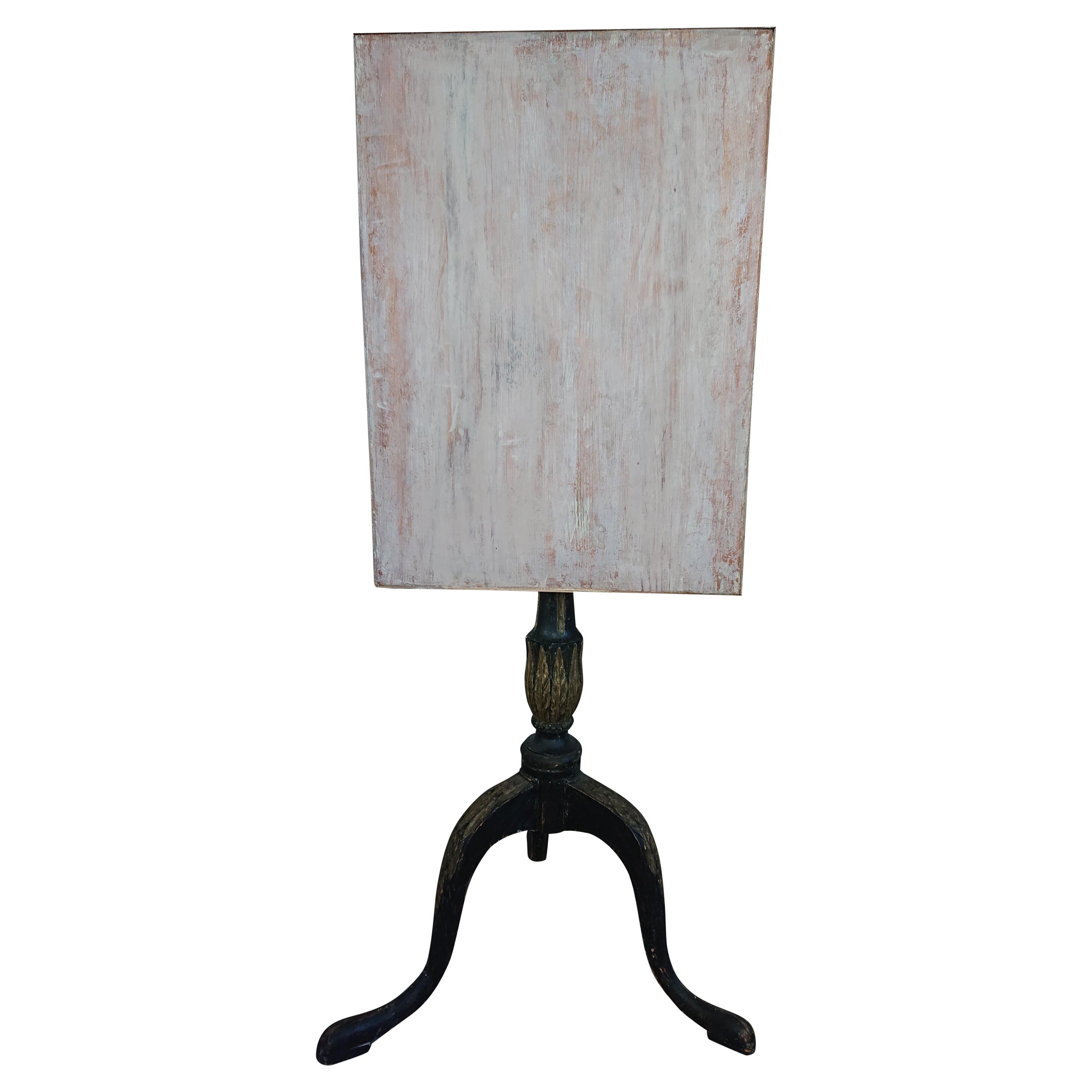 Mesa basculante Gustaviana Sueca del Siglo XVIII con Pintura Original