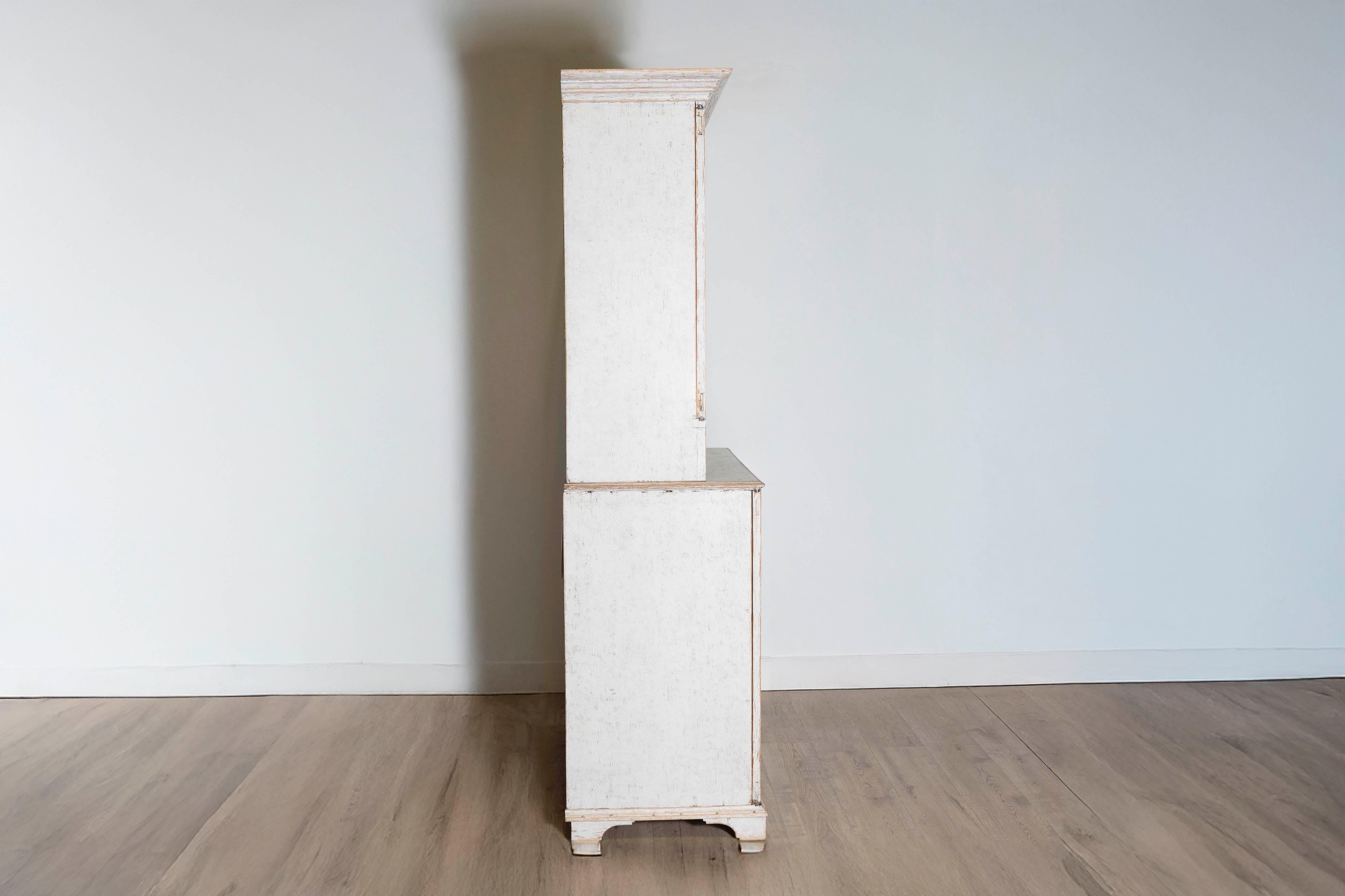 Pine 18th Century Swedish Gustavian Two-part Cabinet Circa 1790 For Sale