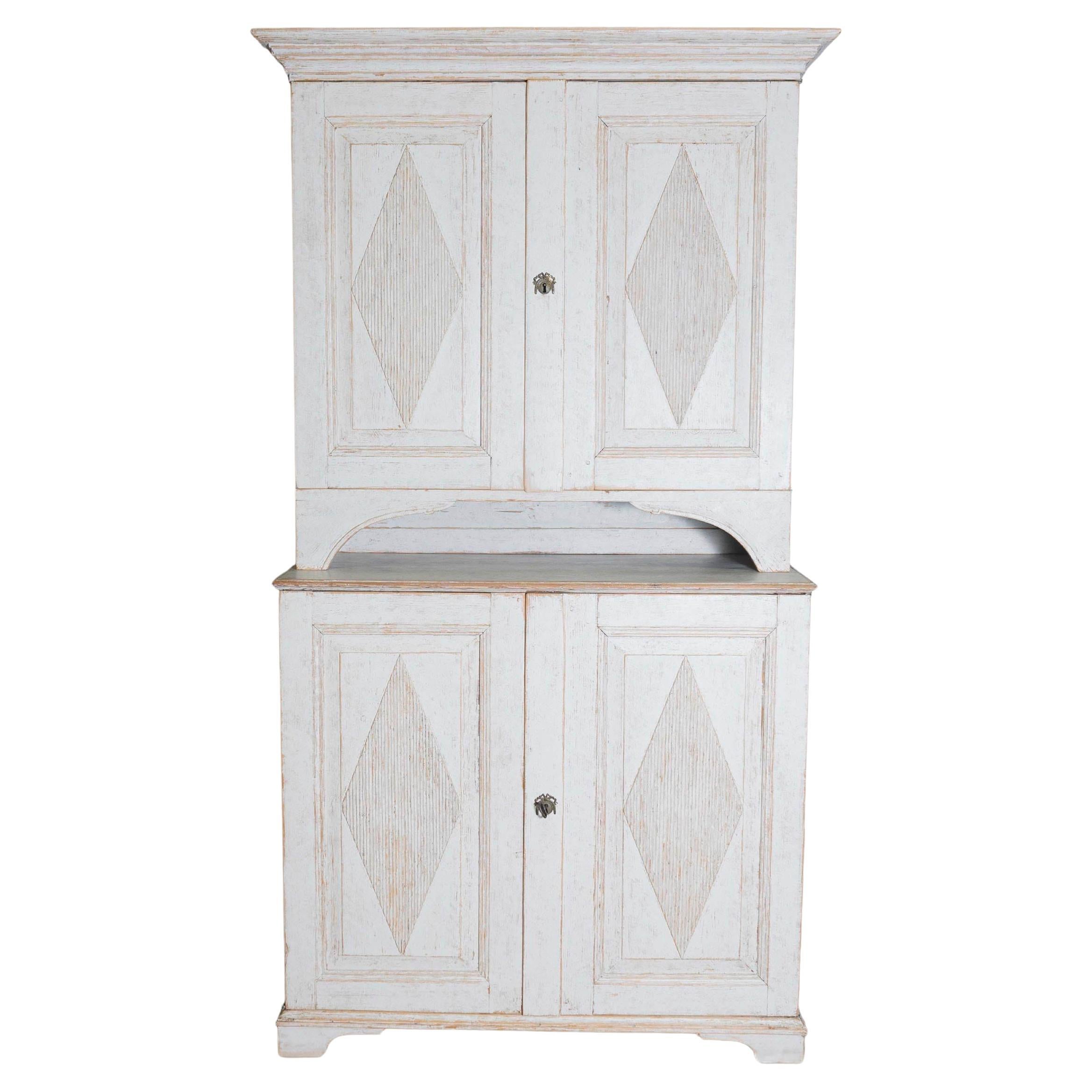 18th Century Swedish Gustavian Two-part Cabinet Circa 1790 For Sale
