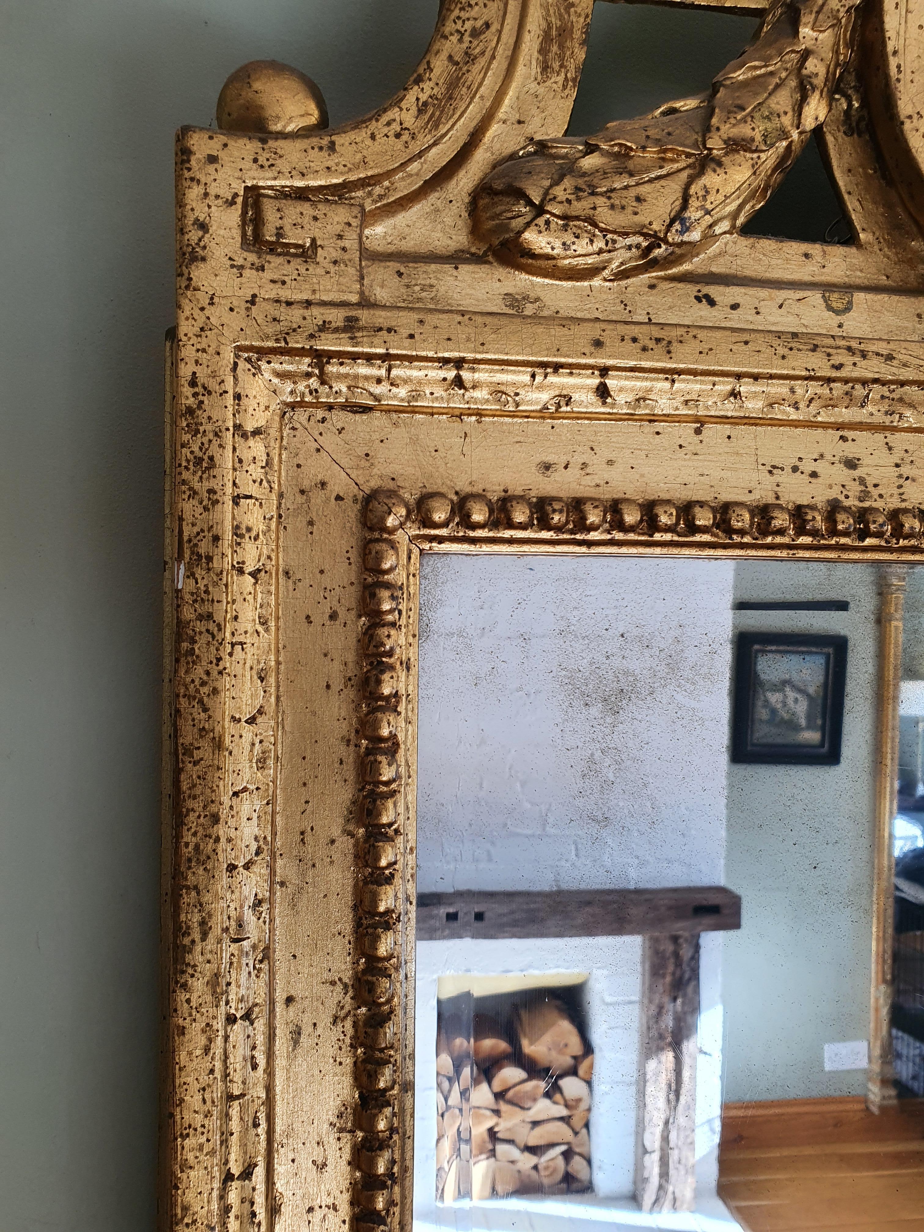 Gilt 18th Century Swedish Gustavian Wall Mirror For Sale